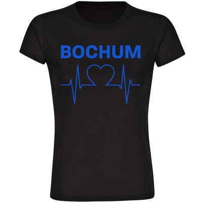 multifanshop T-Shirt Damen Bochum - Herzschlag - Frauen