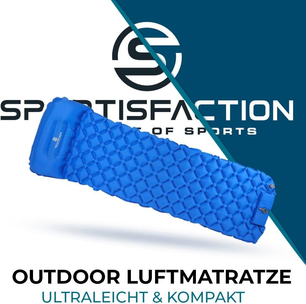 Sportisfaction Isomatte Isomatte Selbstaufblasend 600g Ultraleicht Campingmatte 190x58x5cm, Ergonomische Wabenstruktur Robuste Isomatte für Outdoor & Wandern
