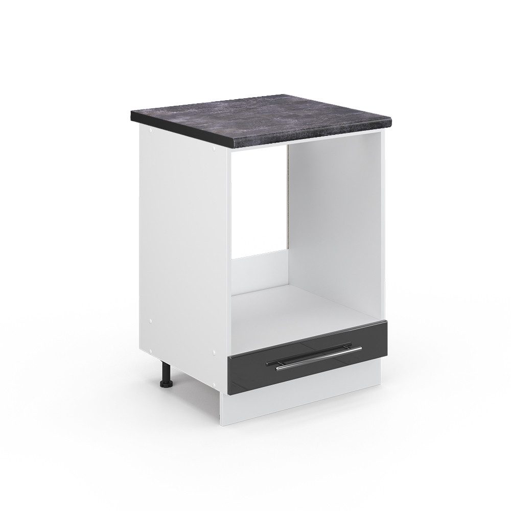 Vicco Herdumbauschrank Fame-Line Anthrazit Hochglanz/Weiß 60 cm AP Anthrazi günstig online kaufen