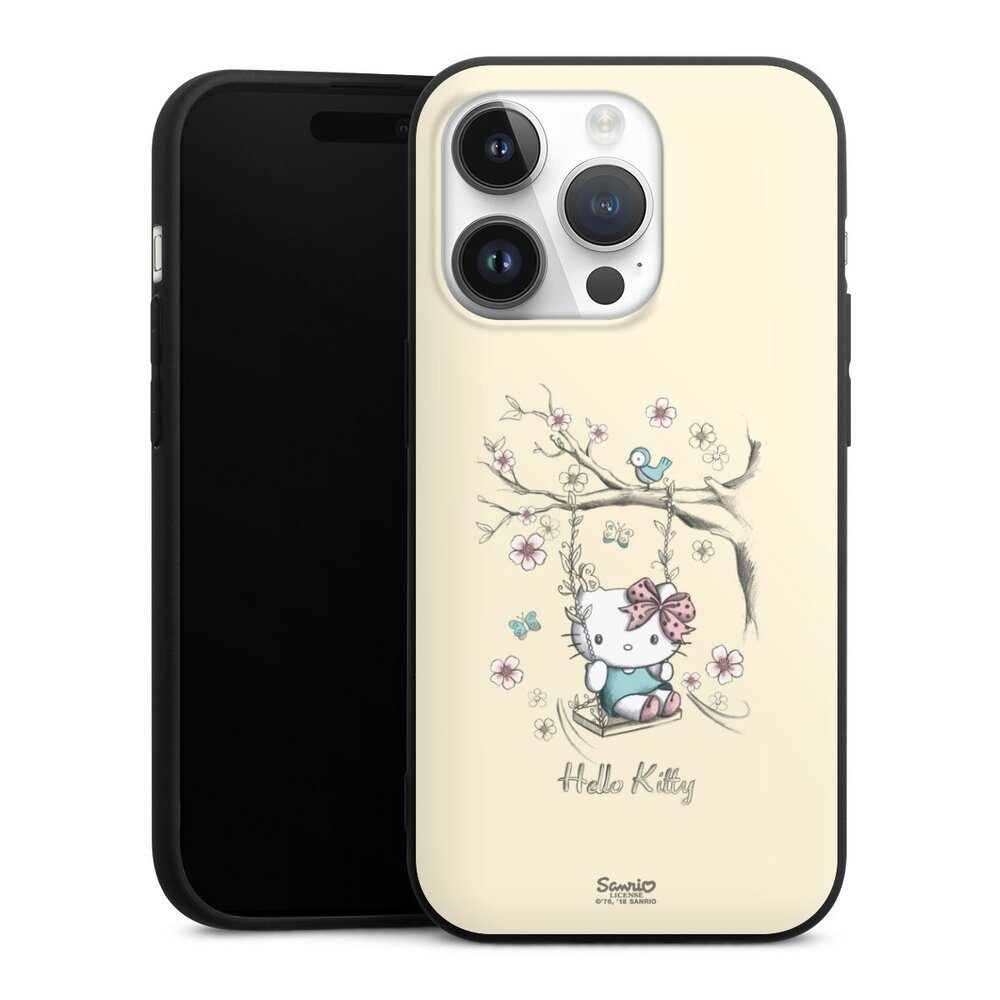 DeinDesign Handyhülle Hello Kitty Fanartikel Offizielles Lizenzprodukt Hello Kitty Natur, Apple iPhone 14 Pro Silikon Hülle Premium Case Handy Schutzhülle