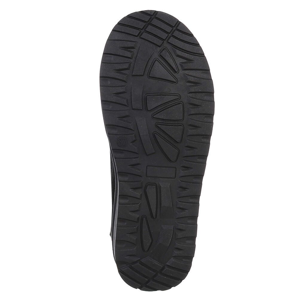 Ital-Design Echte Lederstiefel für Damen – Bequem und Stylish Snowboots (88519326) Flach Stiefeletten in Schwarz