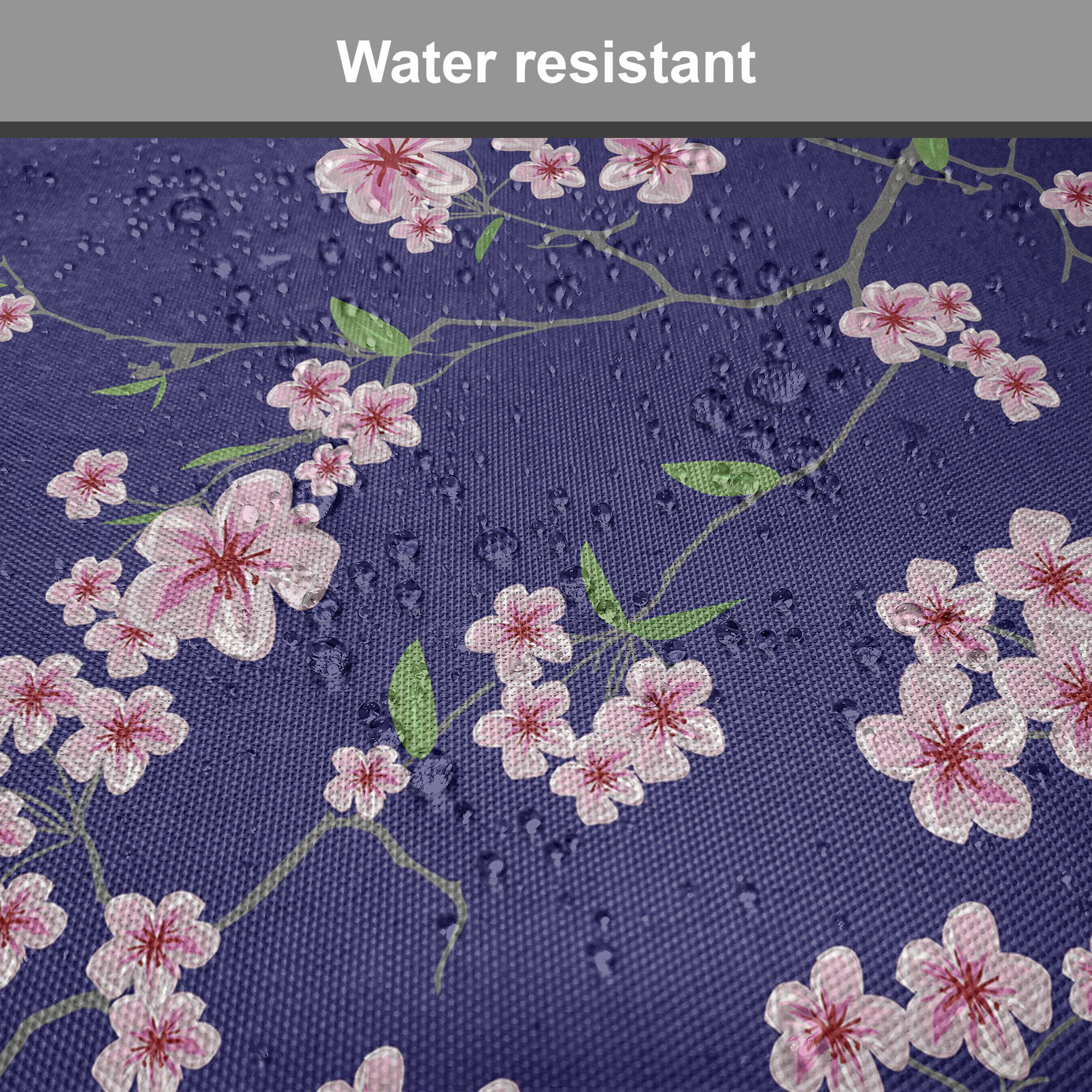 Navy mit Dekoratives Riemen wasserfestes Sakura-Blüten Blush Küchensitze, Kissen für und Stuhlkissen Abakuhaus