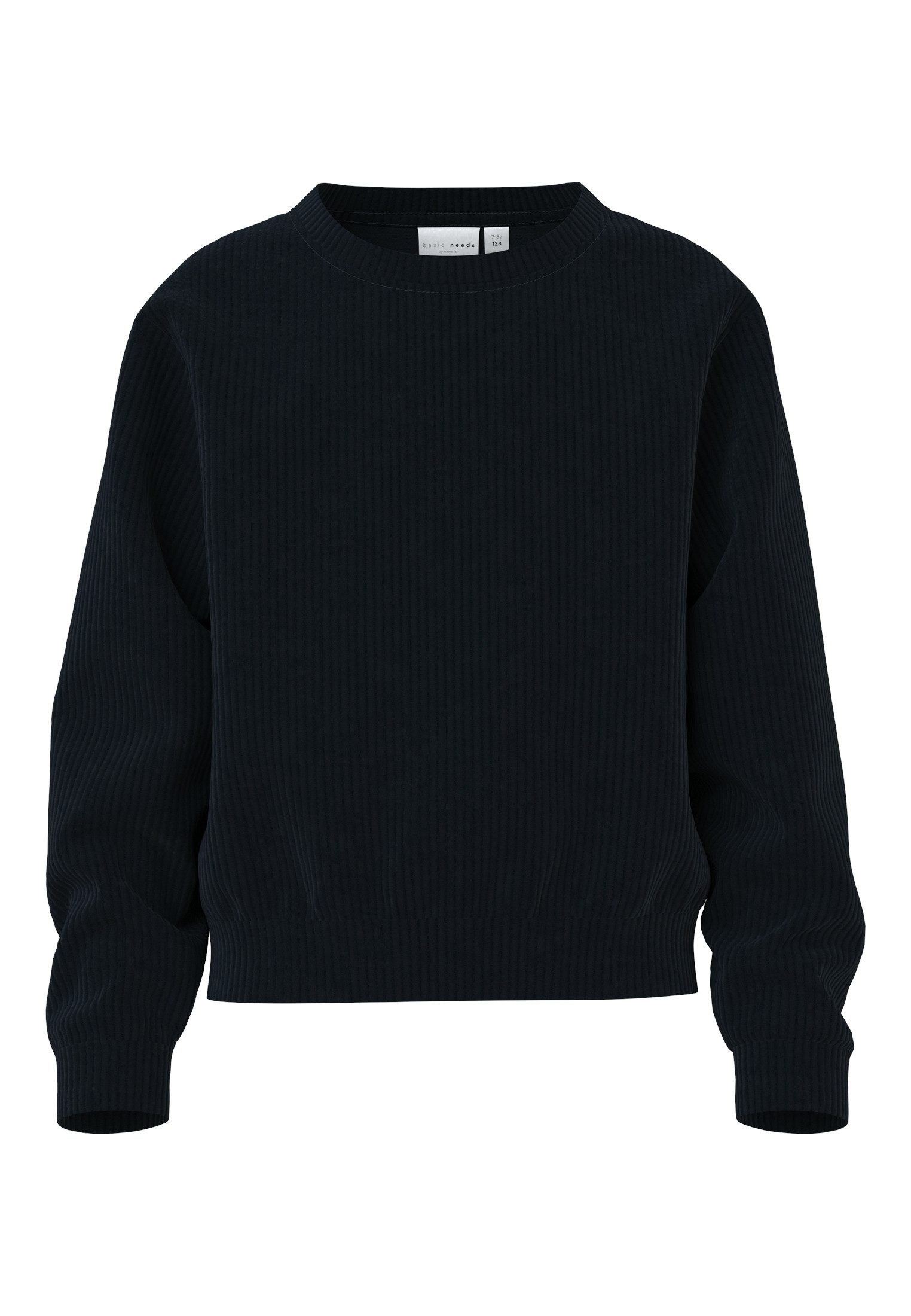 Name It Langarmshirt Weicher Velours Longsleeve Rundhals NKFVELOA LS VELVET SHORT TOP