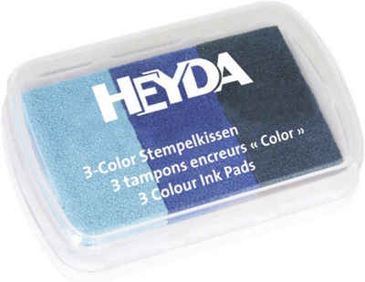 Heyda HEYDA Stempelkissen 3-Color, hellblau/mittelblau/dunkelblau Stempelkissen