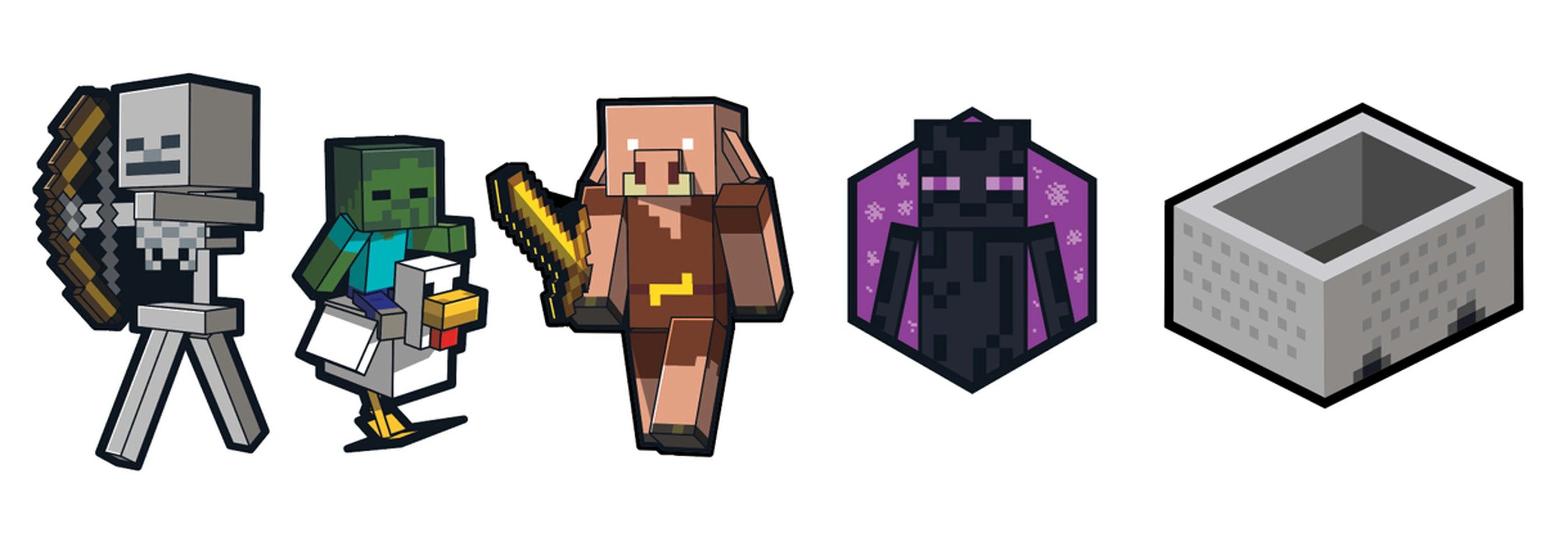 Crocs Schuhanstecker Jibbitz™ Minecraft (Set, 5-tlg., Kein Spielzeug. Nicht für Kinder unter 3 Jahren geeignet), Minecraft Symbole zum Anstecken, Charm, Anstecker für Crocs Schuhe