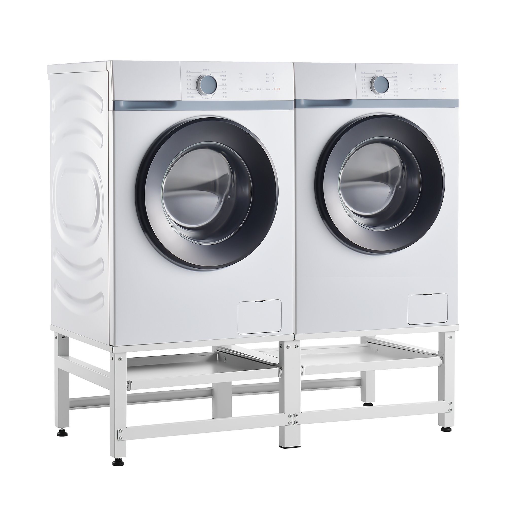 en.casa Waschmaschinenunterschrank »Bothel« Weiß Doppeluntergestell 150 kg bis