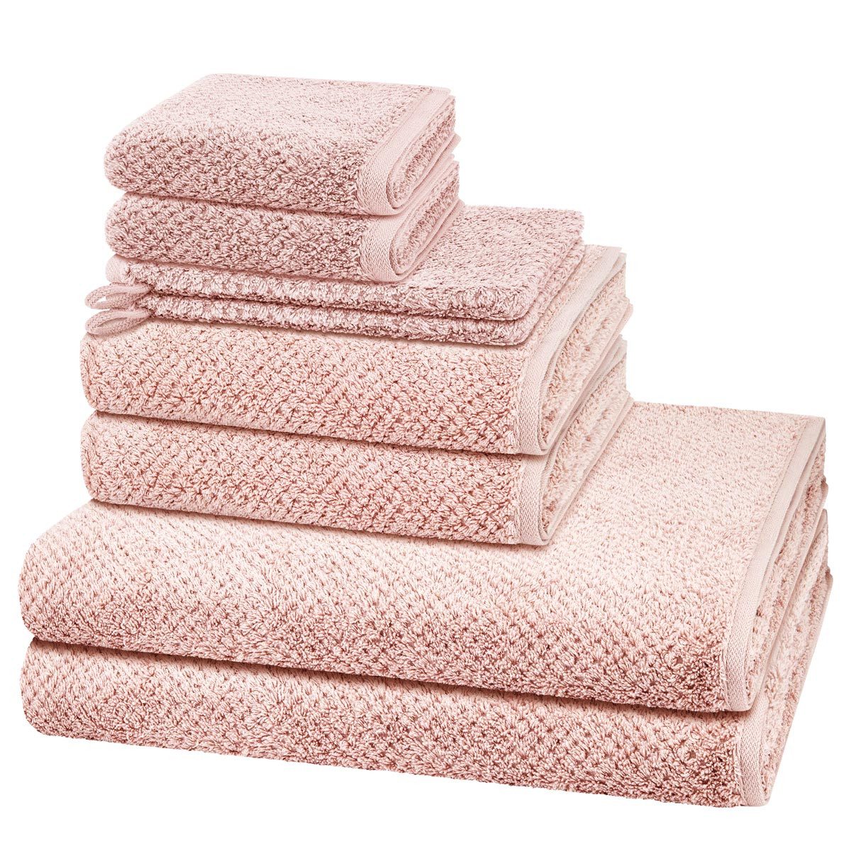 Cawö Handtuch Set Pure, Walkfrottee (Spar-Set, 8-St), 2 X Wasch- 2 X Gäste- 2 X Dusch- 2 X Handtuch im Set - Baumwolle