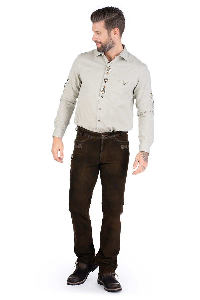 Orbis Textil GmbH & Co. KG Trachtenhemd Trachtenhemd - AGNUS - mittelgrün