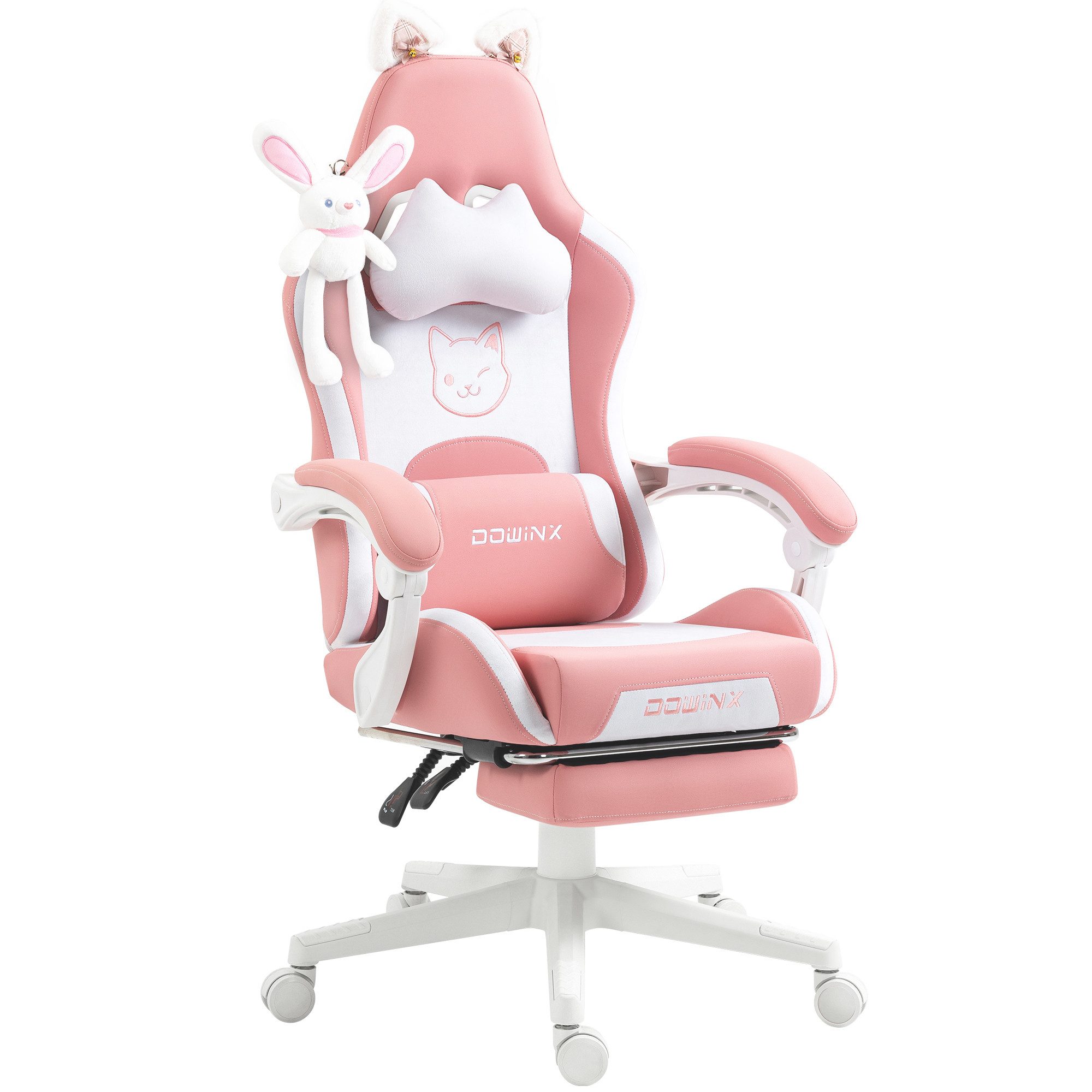 Dowinx Gaming-Stuhl Süße Katze Edition (Packung), Ergonomischer Stuhl mit Hoher Rückenlehne und Lendenwirbelstütze