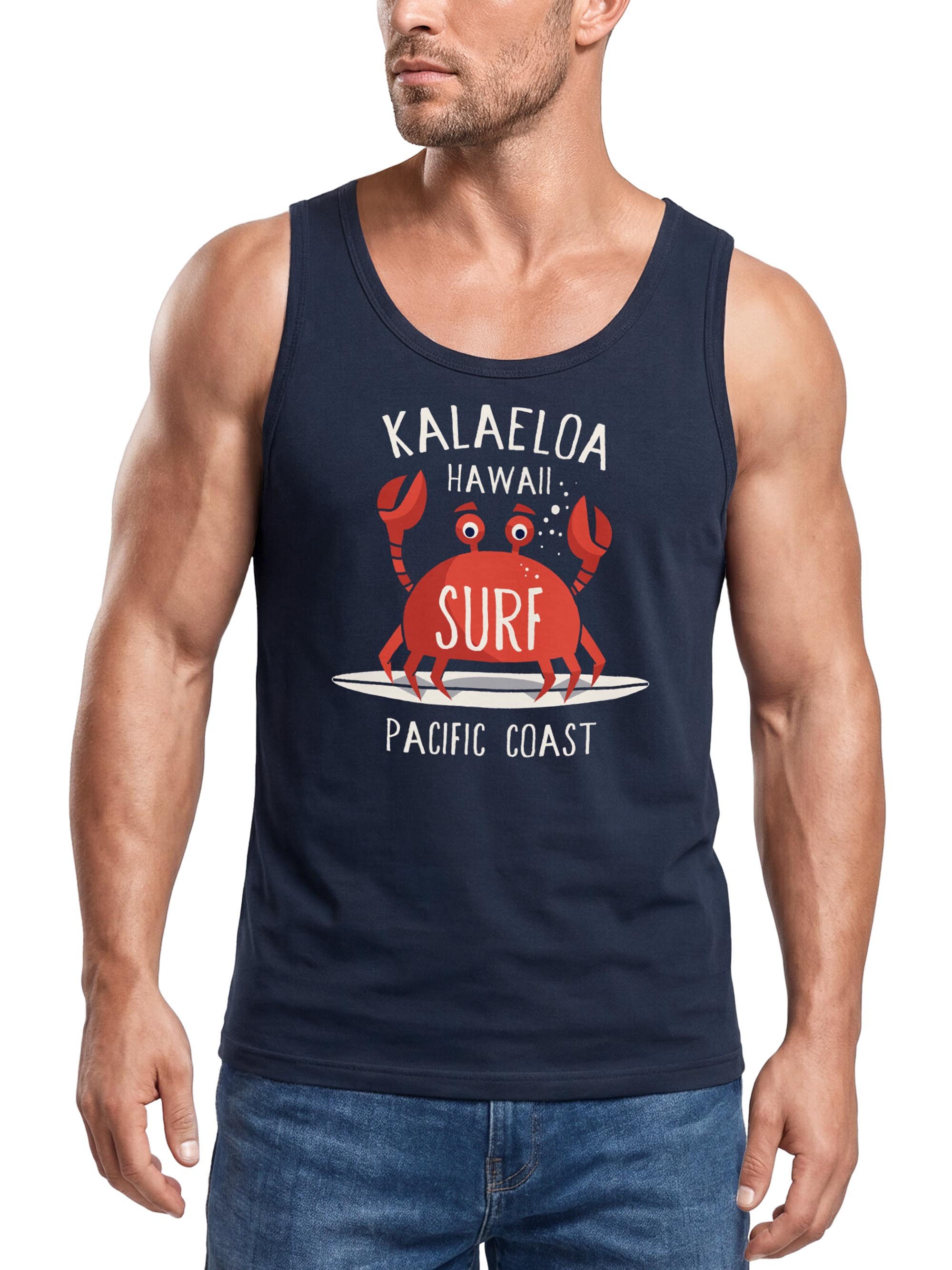 Neverless Tanktop Herren Tank-Top Surf Krebs Muskelshirt Muscle Shirt Neverless® mit Print