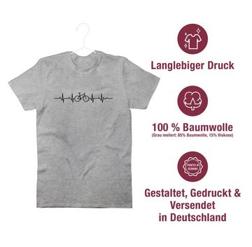 Shirtracer T-Shirt Herzschlag Fahrrad - schwarz Fahrrad Bekleidung Radsport