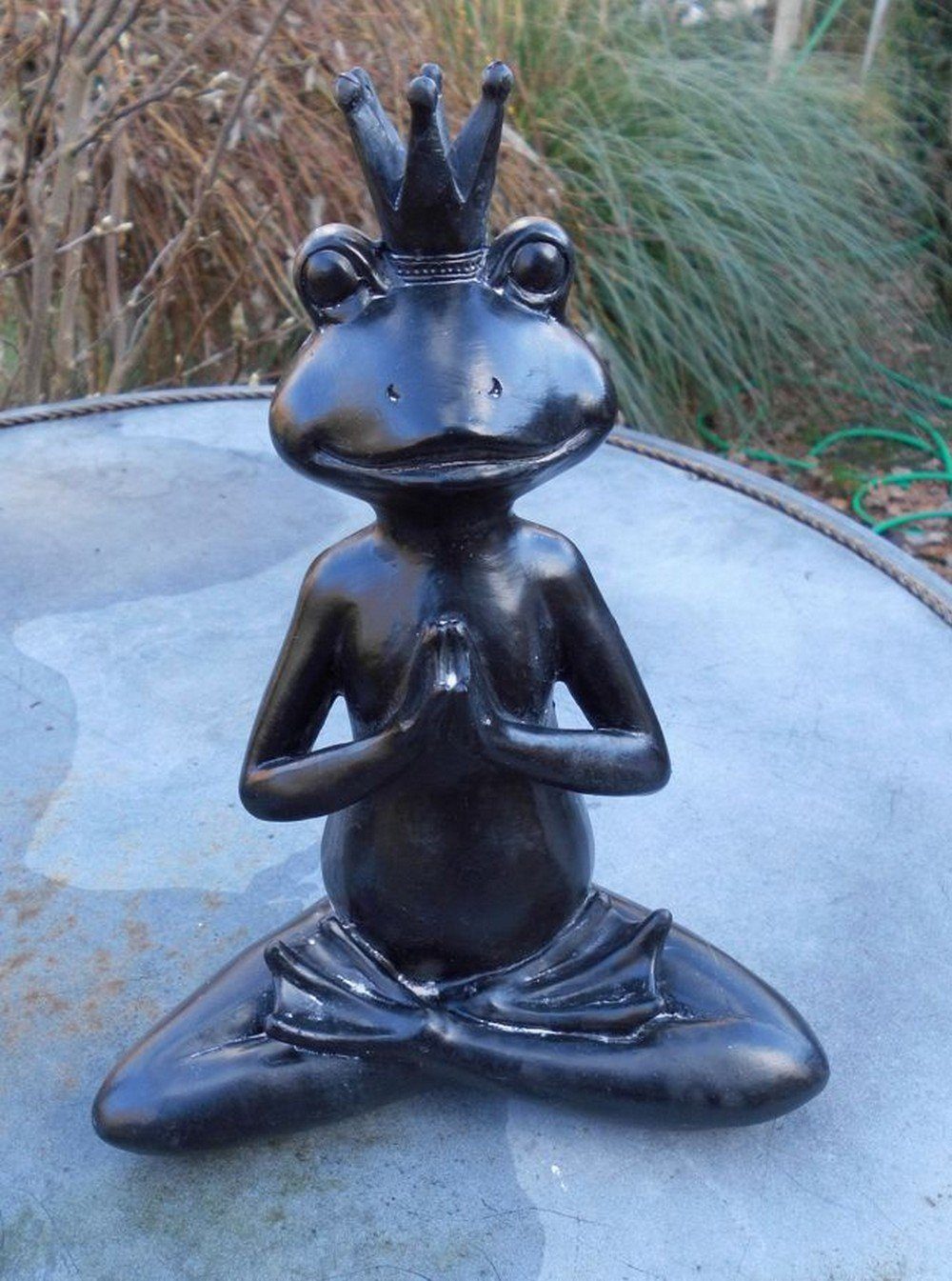 Deko-Impression Dekofigur Fengshui Deko-Figur St) Skulptur Frosch Yoga Hände 22 sitzend gefaltet (1