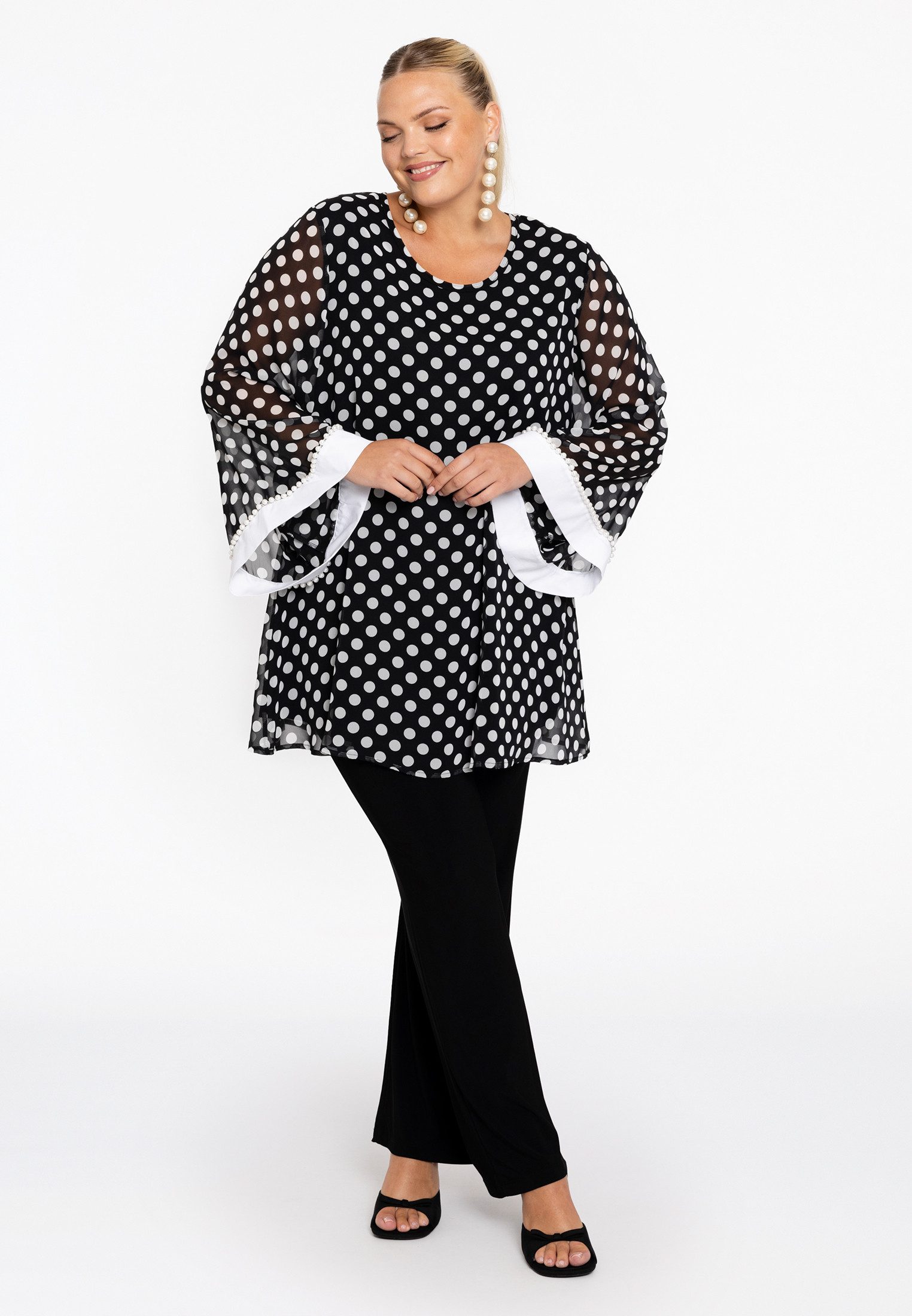 YOEK Tunika Damen Tunika mit Punktdruck günstig online kaufen