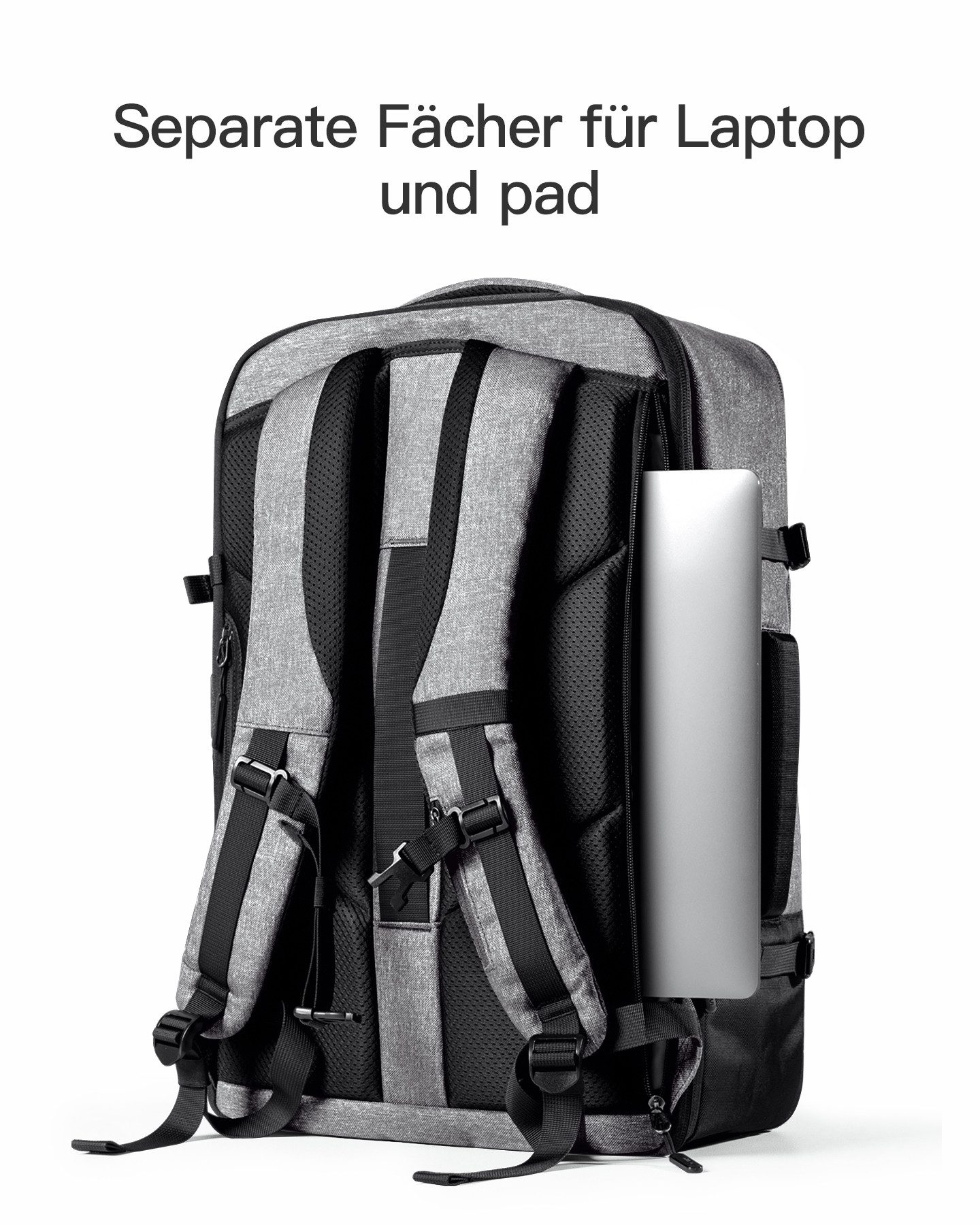 Inateck Reiserucksack 38-46L erweiterbarer Handgepäck Rucksack, wasserdicht – Bild 5 von 5