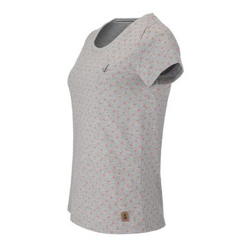 modAS Kurzarmshirt Damen T-Shirt mit Allover-Print Seestern und Rundhals-Ausschnitt