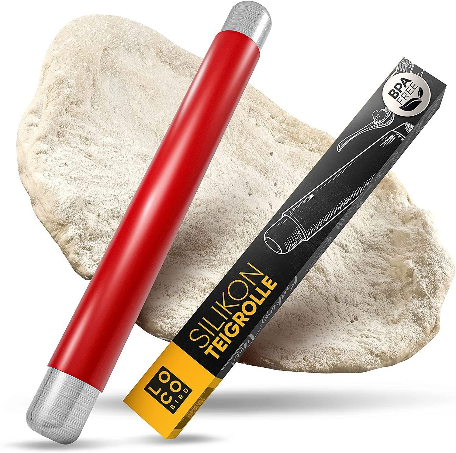 Sidorenko Teigroller Silikon Teigroller BPA freie - Nudelholz Silikon ohne Griffe, Teigrolle mit Antihaftbeschichtung - Backzubehör für Fondant Roller