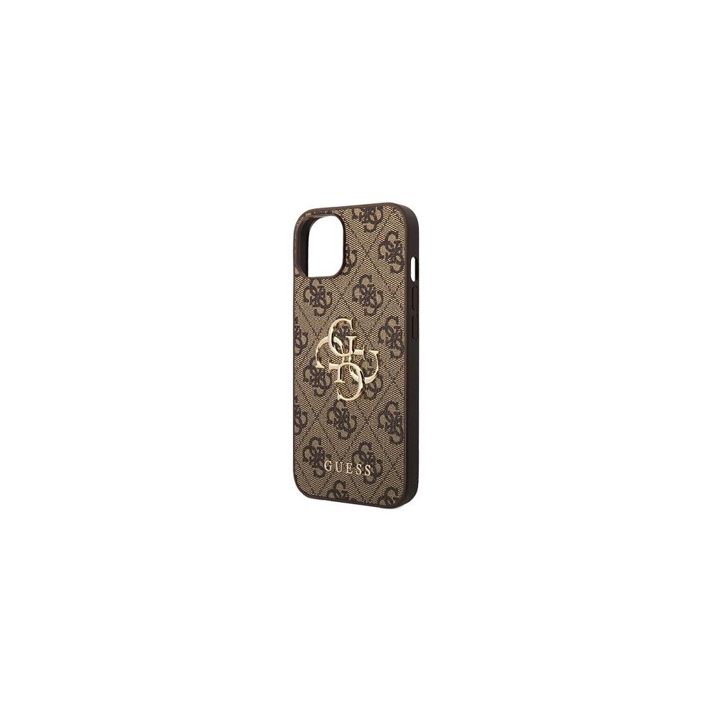 Guess Handyhülle GUESS Hard Cover 4G Big Logo Braun für iPhone 15 Apple iPhone 15