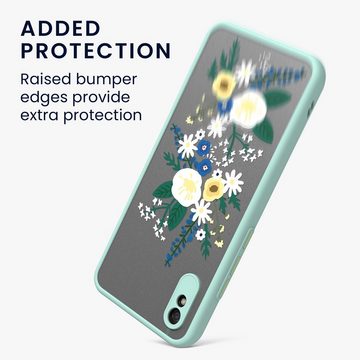 kwmobile Handyhülle Hülle für Xiaomi Redmi 9A / 9AT, Kunststoff Silikon Handy Schutzhülle Cover Case - Blumengesteck Design