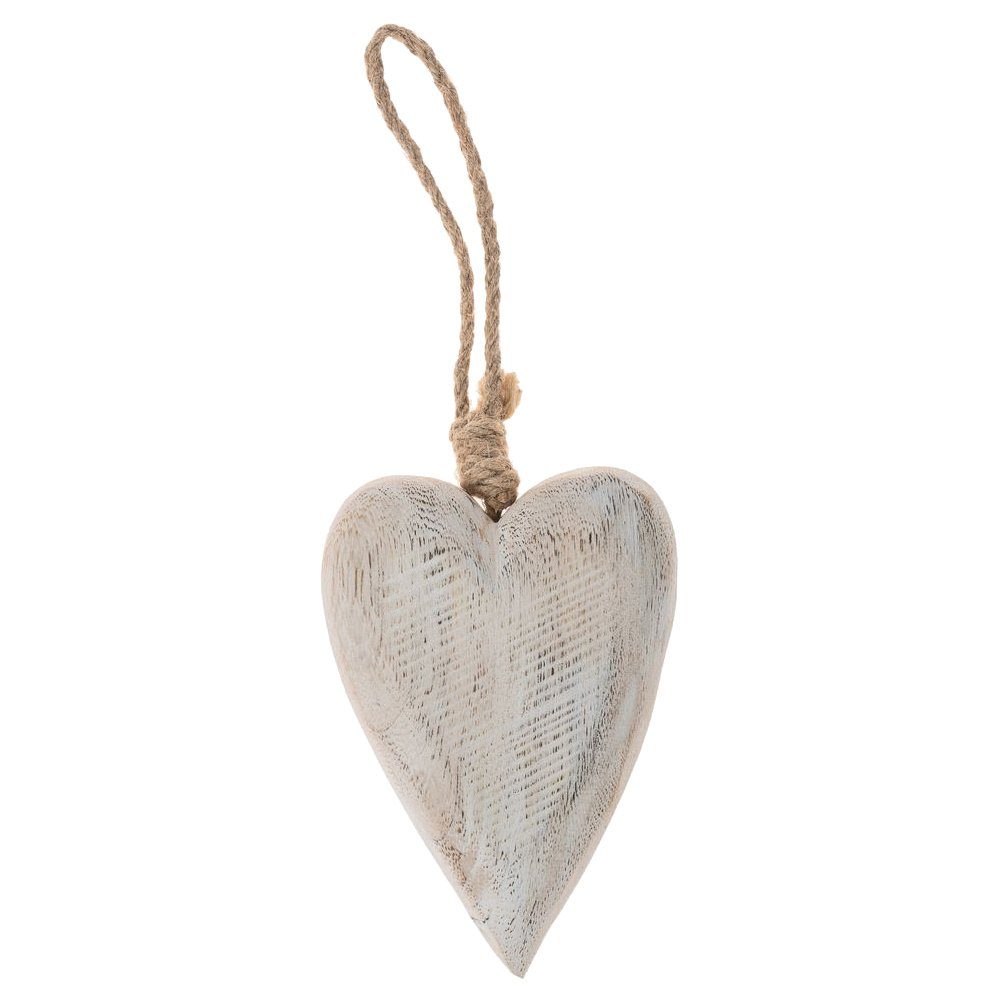 matches21 HOME & HOBBY Dekohänger Herz Holzherz Kordel Hängedeko Holzhänger Holz weiß 10 cm (1 St)