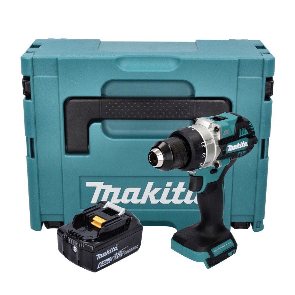 Thumbnail - Makita Säulenbohrmaschine DDF 486 G1J Akku Bohrschrauber 18 V 130 Nm Brushless + 1x Akku 6,0 Ah