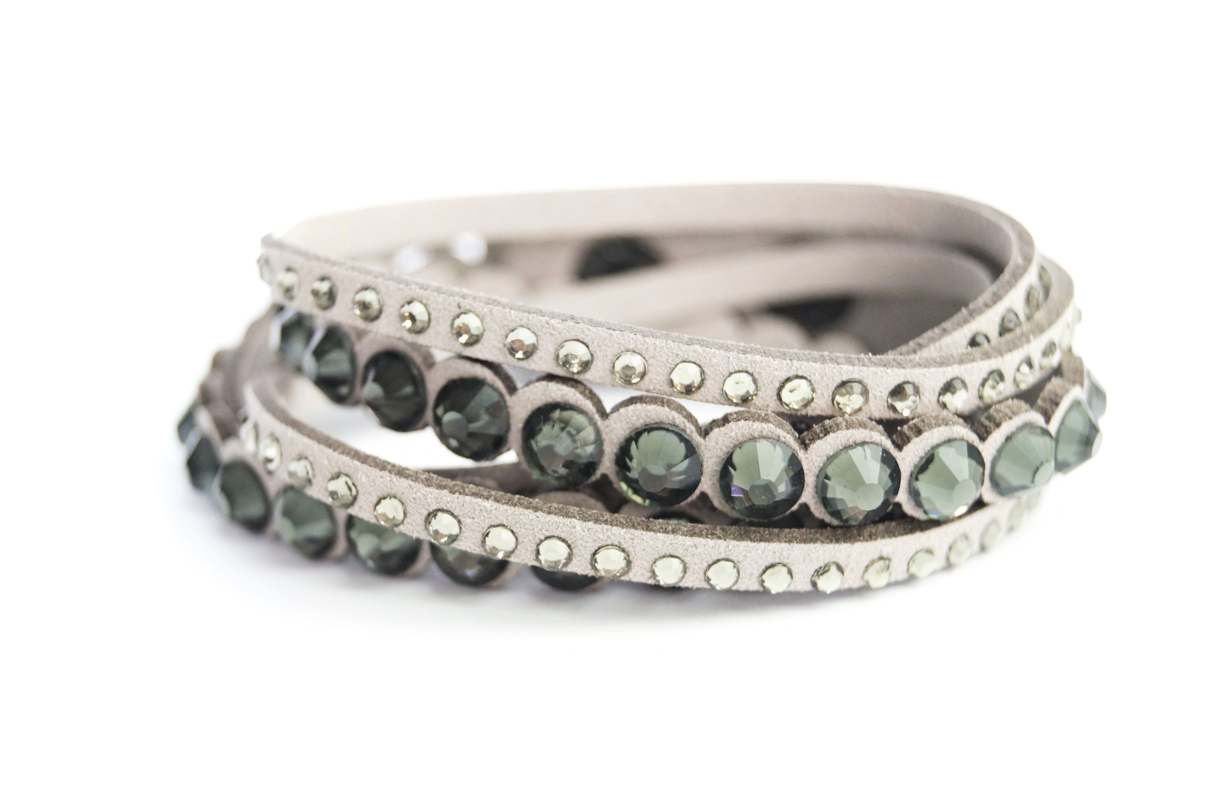 FUNK since 1776 Wickelarmband Silver Look Doppel-Wickelarmband, mit Druckknopfverschluss