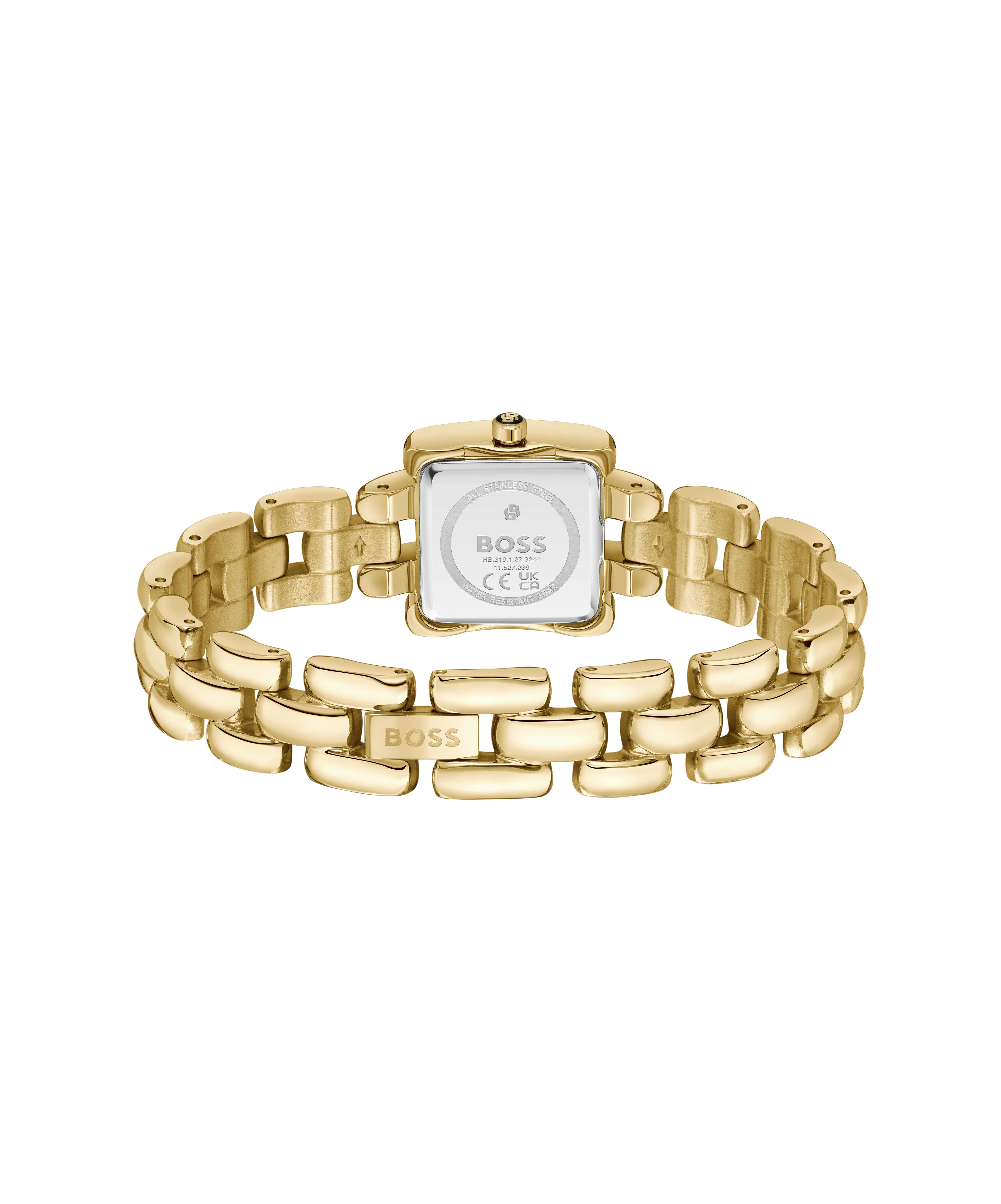 BOSS Quarzuhr VIOLET 1502874, Armbanduhr, Damenuhr, Edelstahlarmband, analog, Glaskristalle