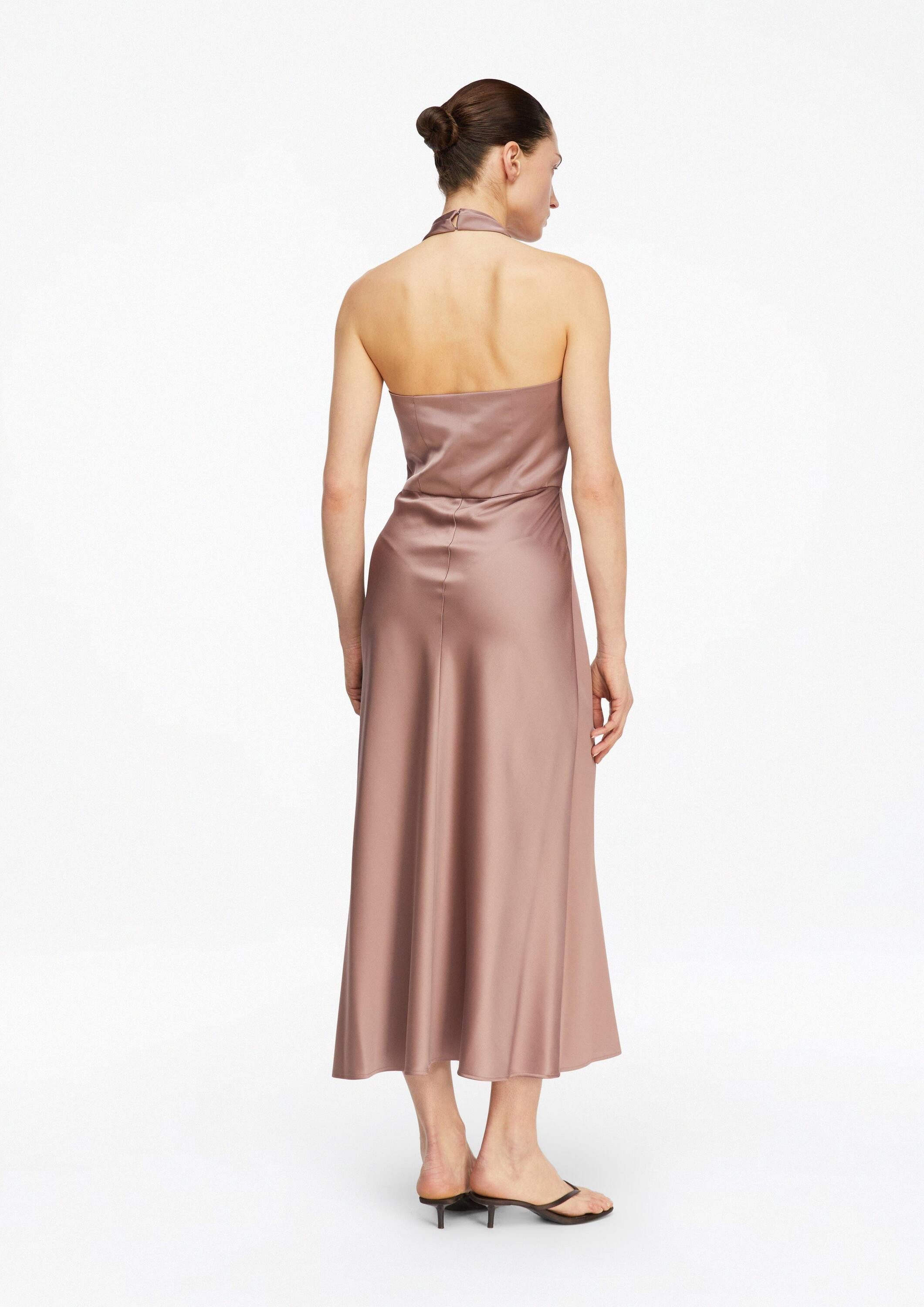comma Midikleid Kleid Satinkleid mit Neckholder