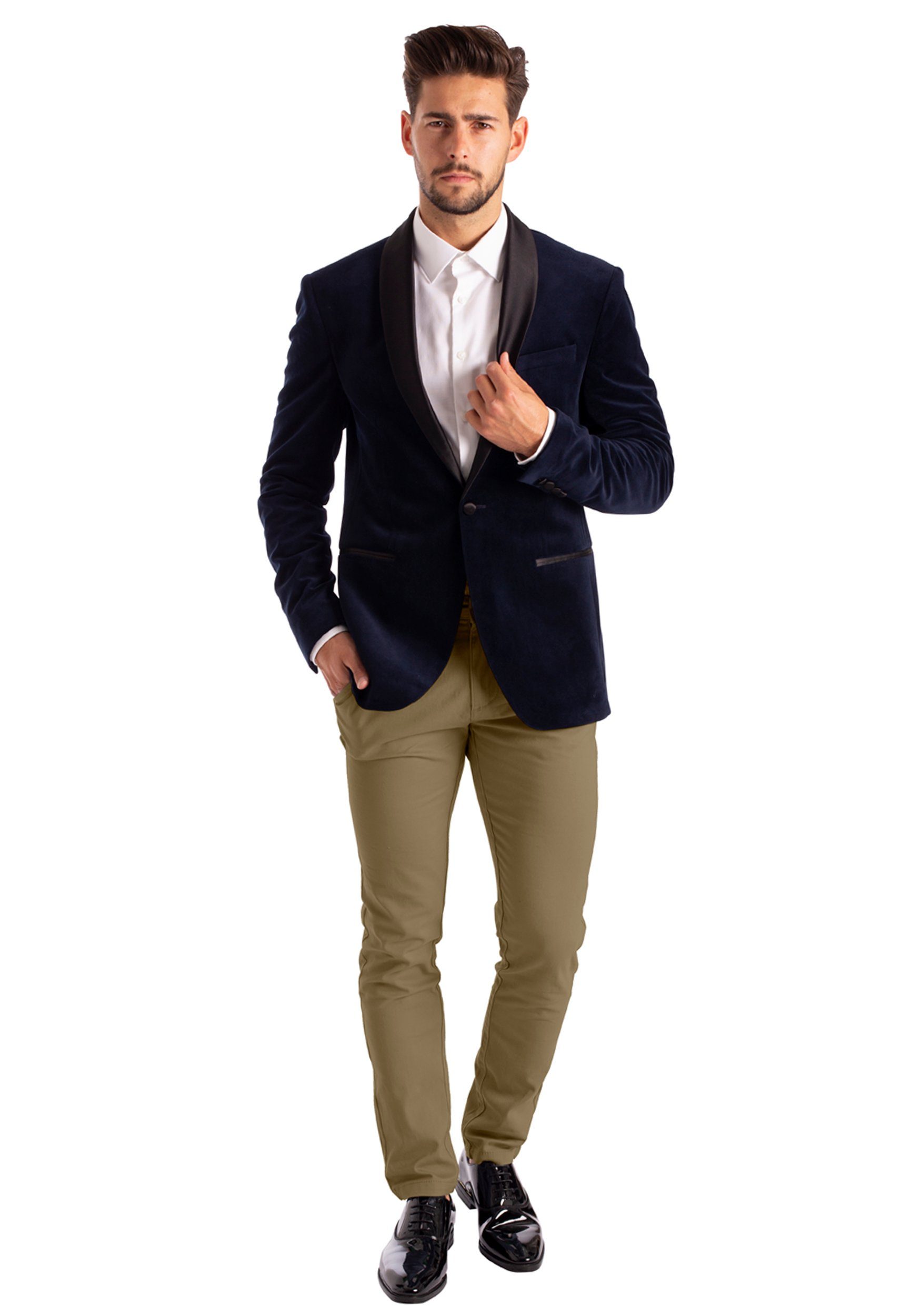 BlauerHafen Chinohose Herren Chinohose Slim Fit Stretch Business Casual Stoffhose Freizeit 4 Taschen (2 Vorder- und 2 Gesäßtaschen)