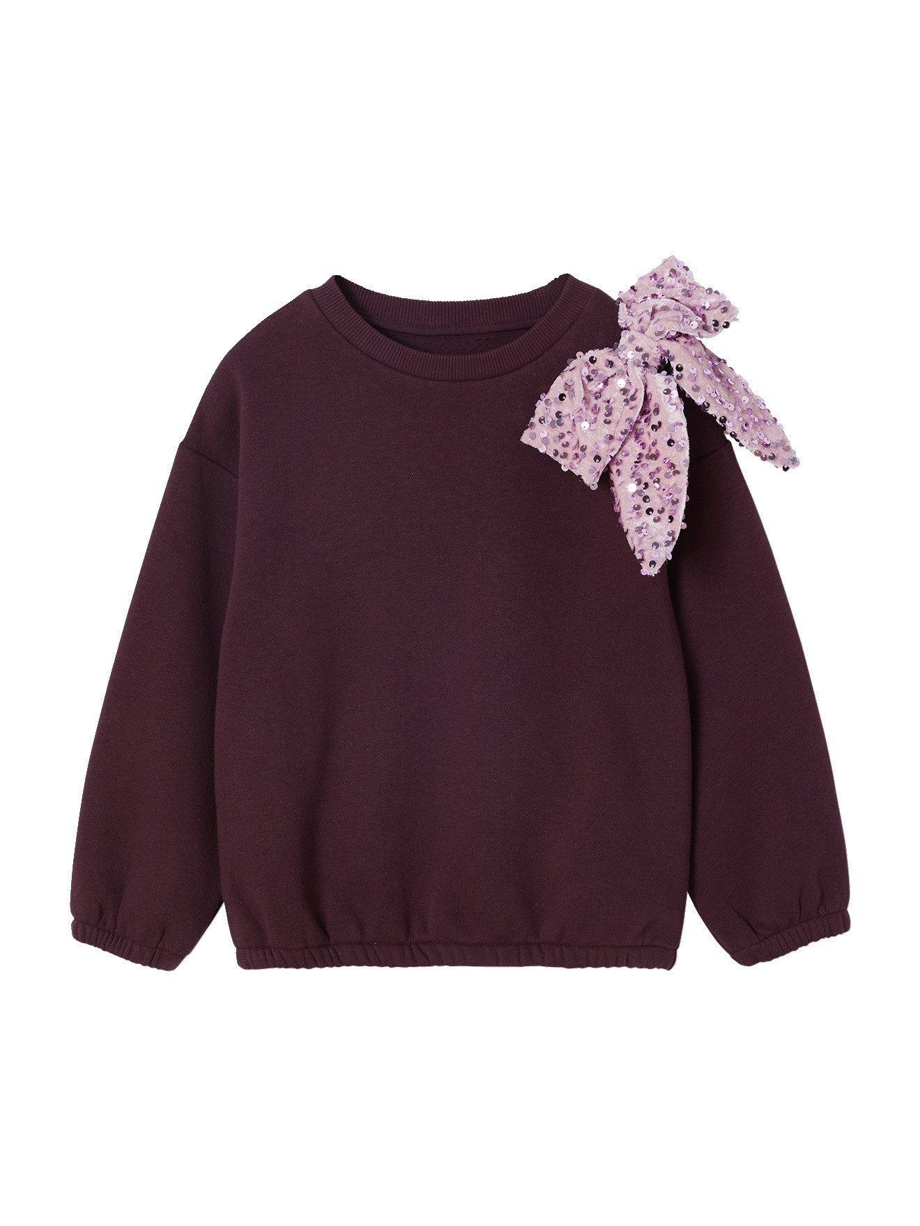 Sweatjacke Sweatshirt mit Pailletten-Schleife Mädchen