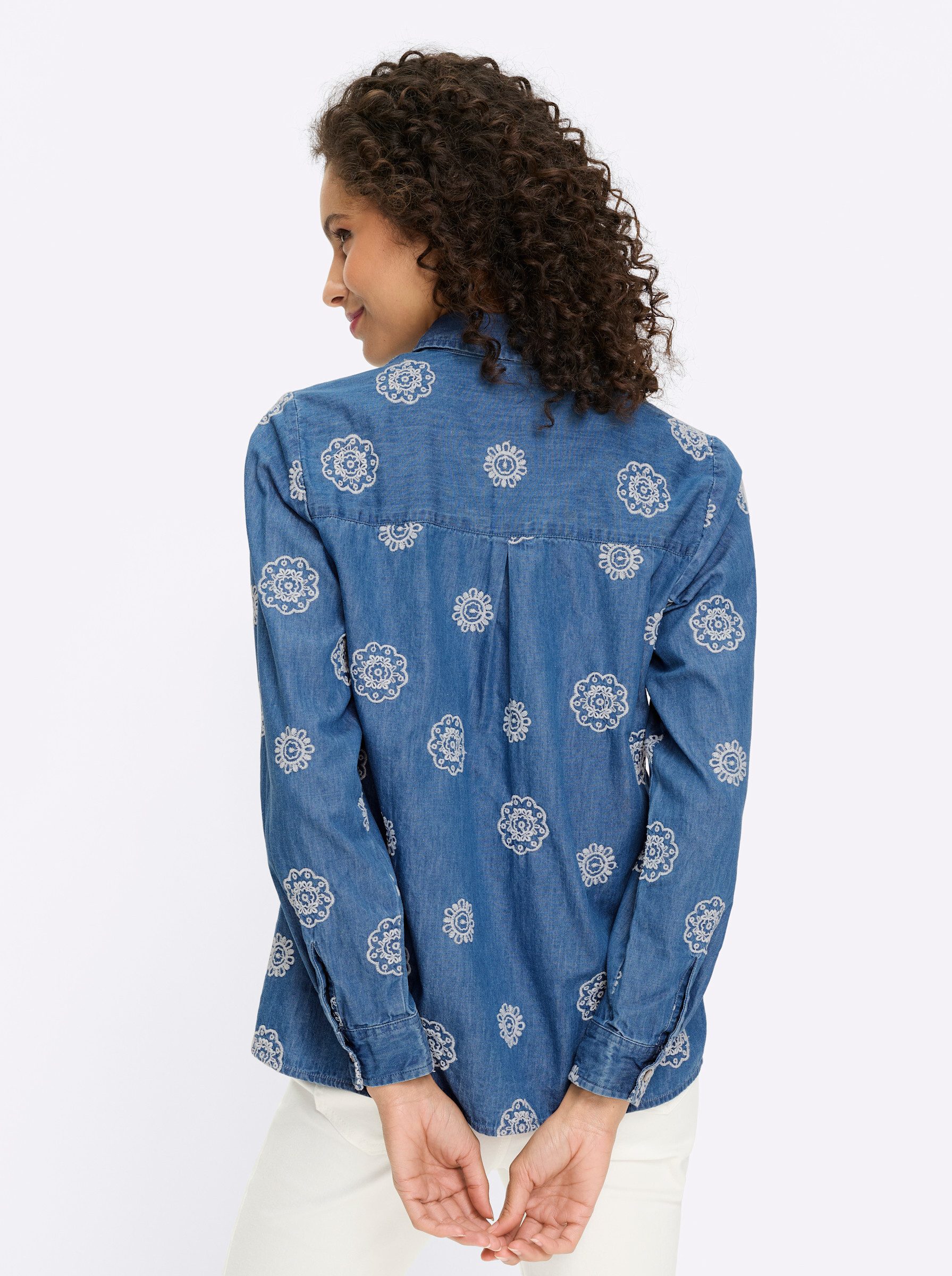 heine Klassische Bluse Jeansbluse Langarm