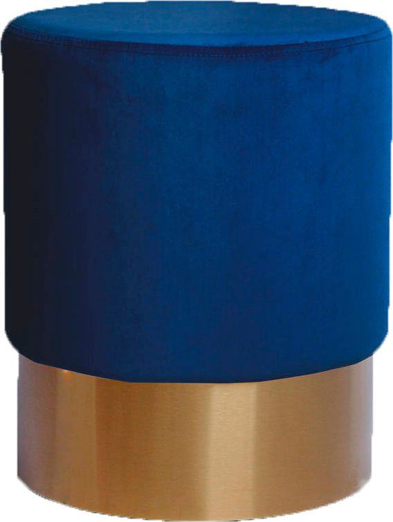 Kayoom Hocker Nano 110, Hocker in stilvollem Design, runde Form, mit Fuß aus Metall (1 St), Golz Akzente, mit pflegeleichtem Stoffbezug, runde Form. Reduzierter Preis € 53,85. Unverbindliche Preisempfehlung € 109,00