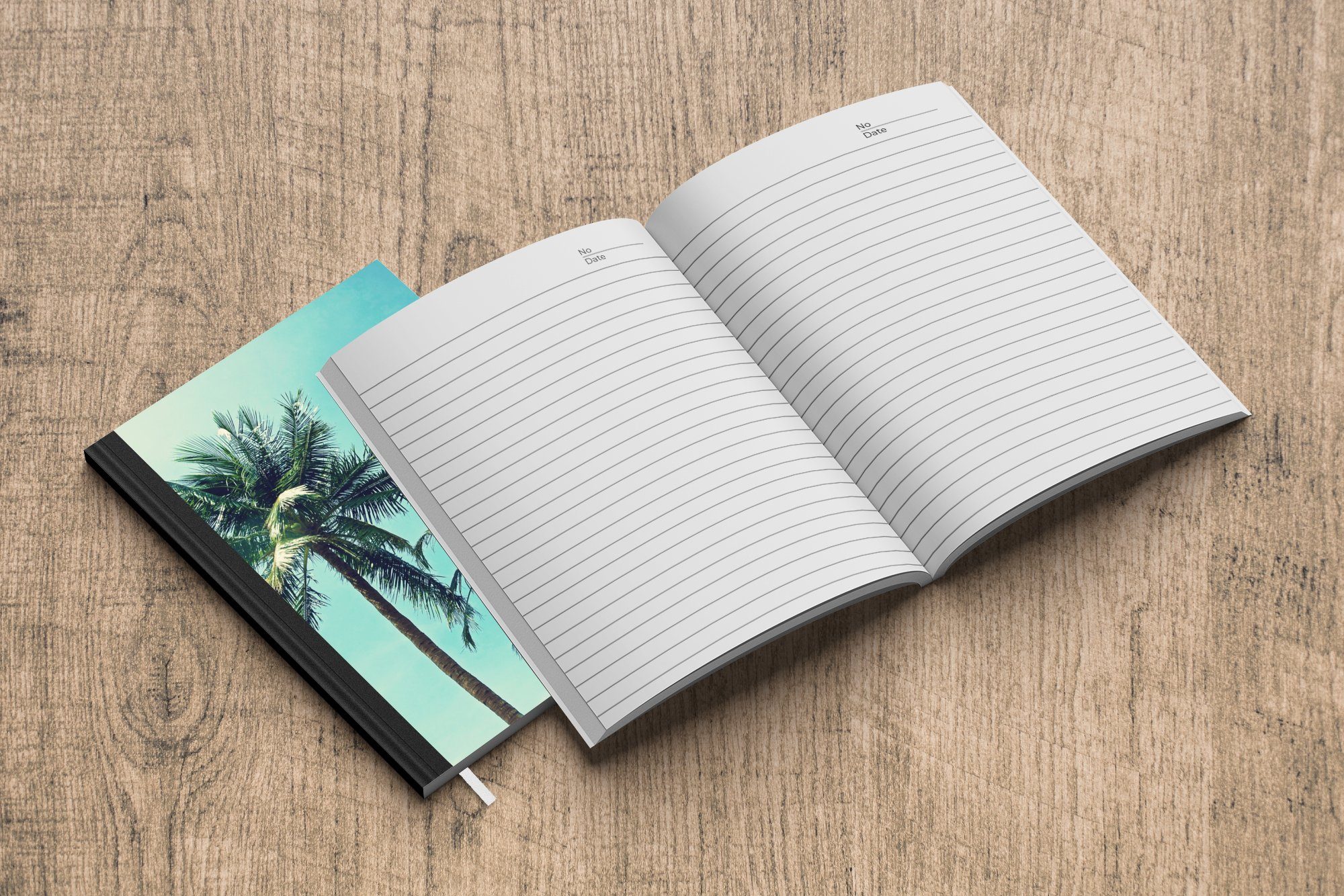 Haushaltsbuch Notizbuch Palme Pflanzen, Notizheft, Merkzettel, MuchoWow - Tagebuch, A5, Journal, - 98 Seiten, Sommer