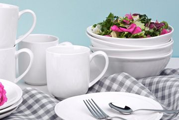 Konsimo Frühstücks-Geschirrset RESEDA Frühstücksschalen Porzellanschalen (6-tlg), 6 Personen, Porzellan, Spulmachinen- und Mikrowellengeeignet, rund