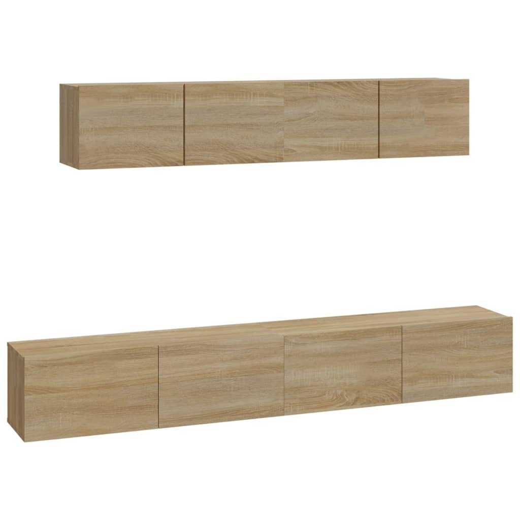 vidaXL TV-Schrank 4-tlg. Sonoma Sonoma-Eiche TV-Schrank-Set Holzwerkstoff Eiche (4-St)