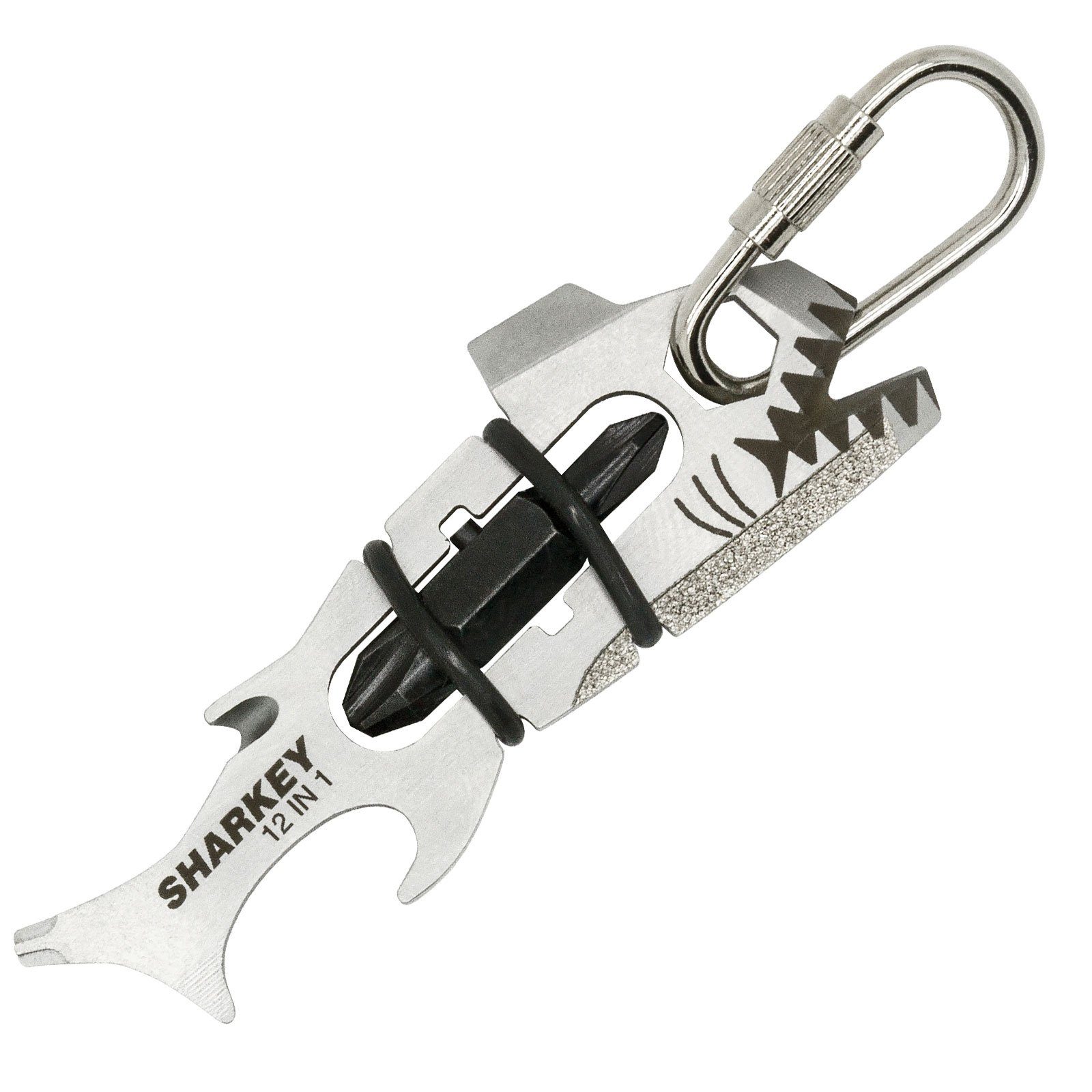 True Utility Multitool Sharkey 12-in-1 Mini Multi Tool, Taschen Messer Schlüsselanhänger