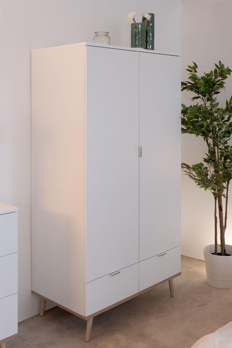 möbelvita Kleiderschrank Kleiderschrank Helsinki 61 Matt-Weiß