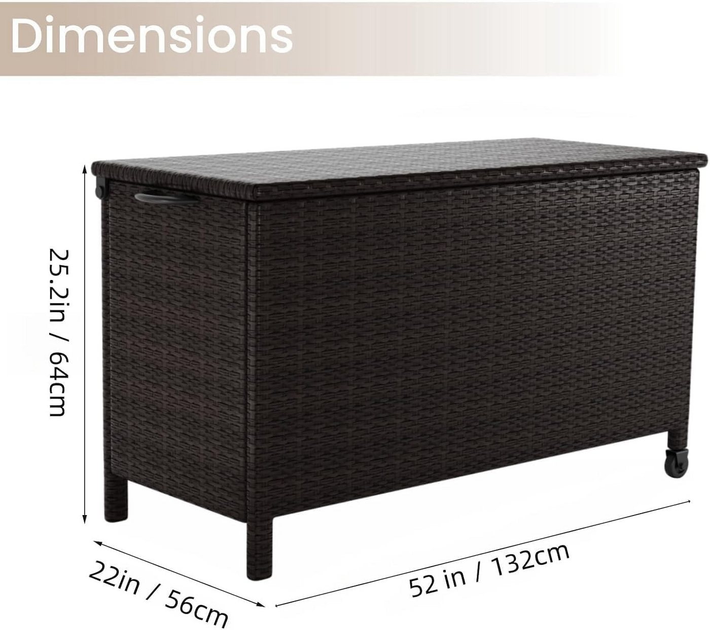 Thumbnail - GarveeMore Gartenbox Gartenbox Auflagenbox, 470 L mit Deckel 132x63x56cm, Wasserdicht
