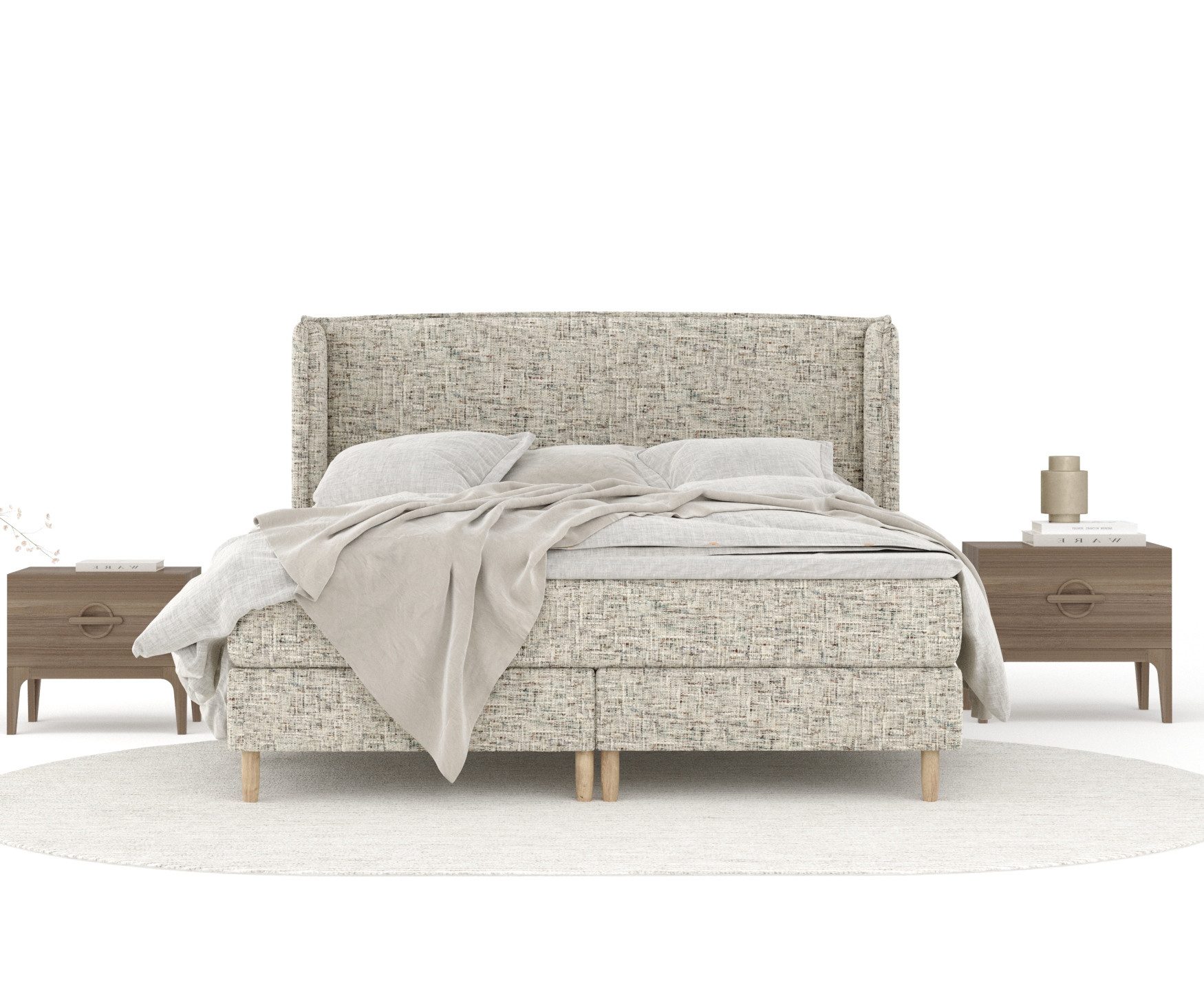 Maison de Rêve Boxspringbett Ardis (Matratze, Kopfteil, Topper), Boxspringbett mit Taschenmatratze, Doppelbett, inkl. Visco-Topper