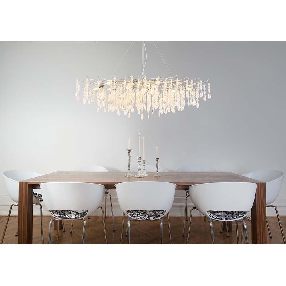 GLOBO LIGHTING Pendelleuchte, Leuchtmittel nicht inklusive, Pendelleuchte Hängeleuchte Deckenleuchte Metall silber Glaskristalle H