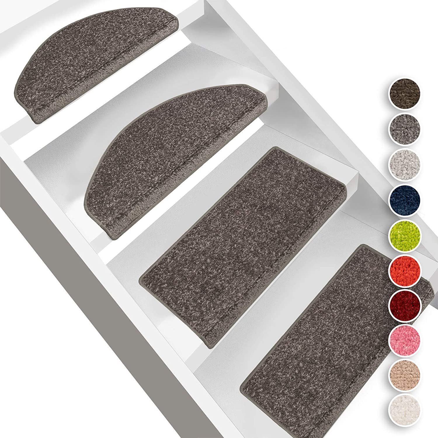 Floordirekt Stufenmatte Dynasty, Erhältlich in 10 Farben & 2 Größen, Treppenschutz, Halbrund, Höhe: 8,5 mm