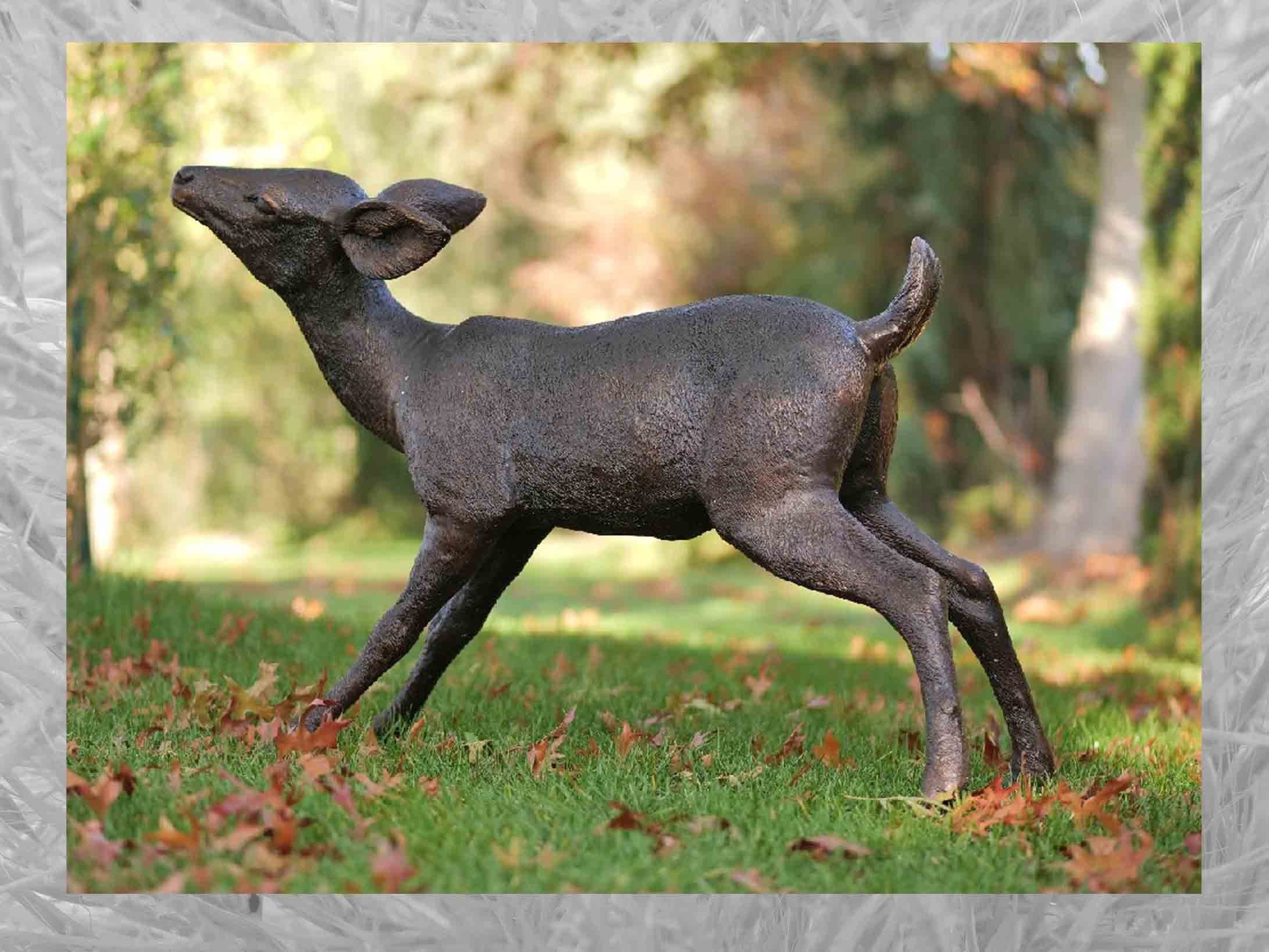 Gartenfigur IDYL Bronze-Skulptur Reh