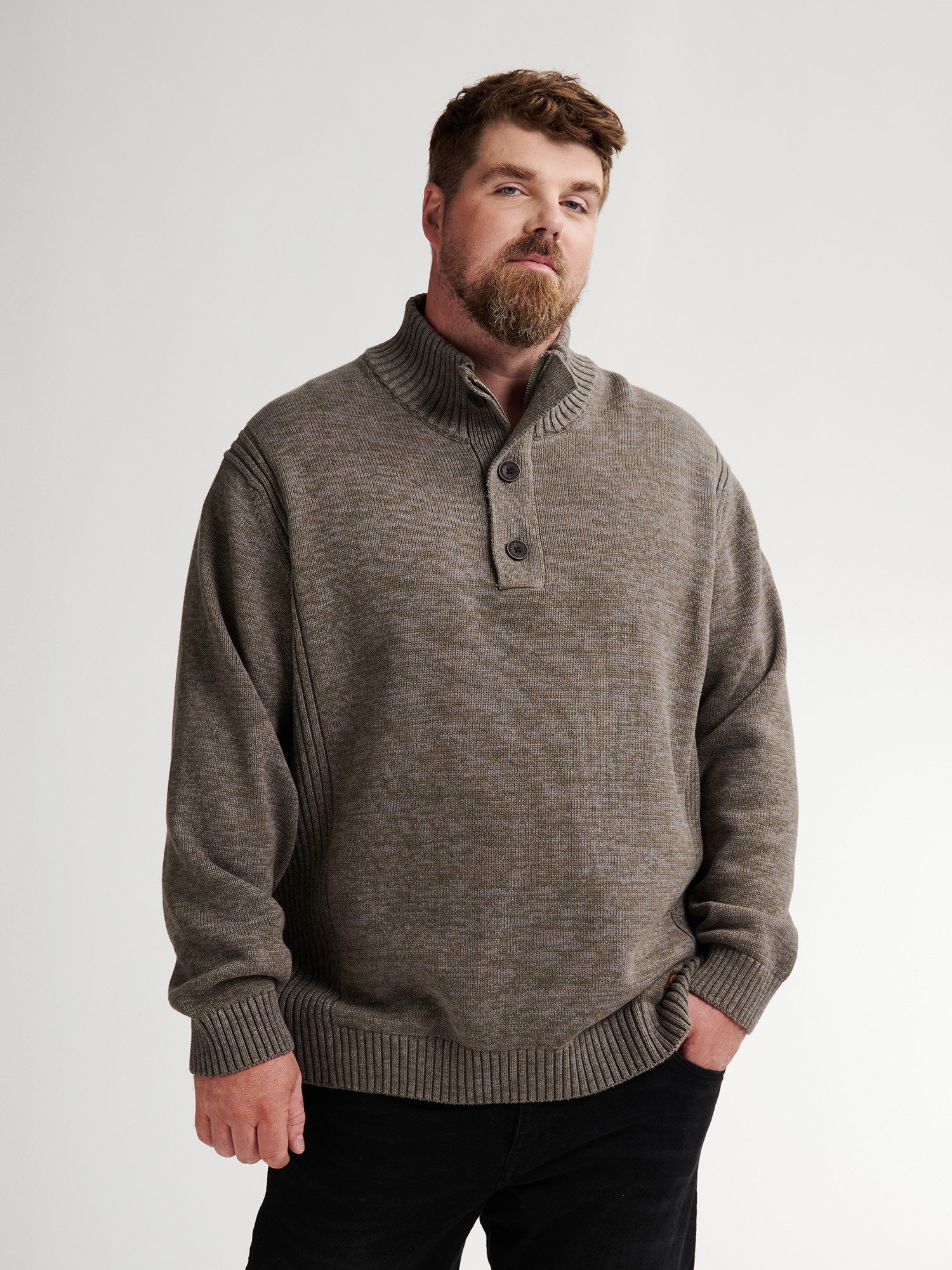 Petrol Industries Strickpullover Plus Size Grobstrickpullover Sand Dunes