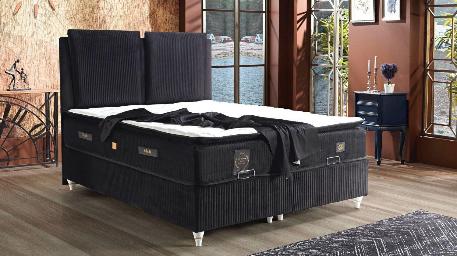 JVmoebel Bett Bett Design Boxspring Schlafzimmer (Bett), Luxus Made Europe Modern Möbel Polster Betten In