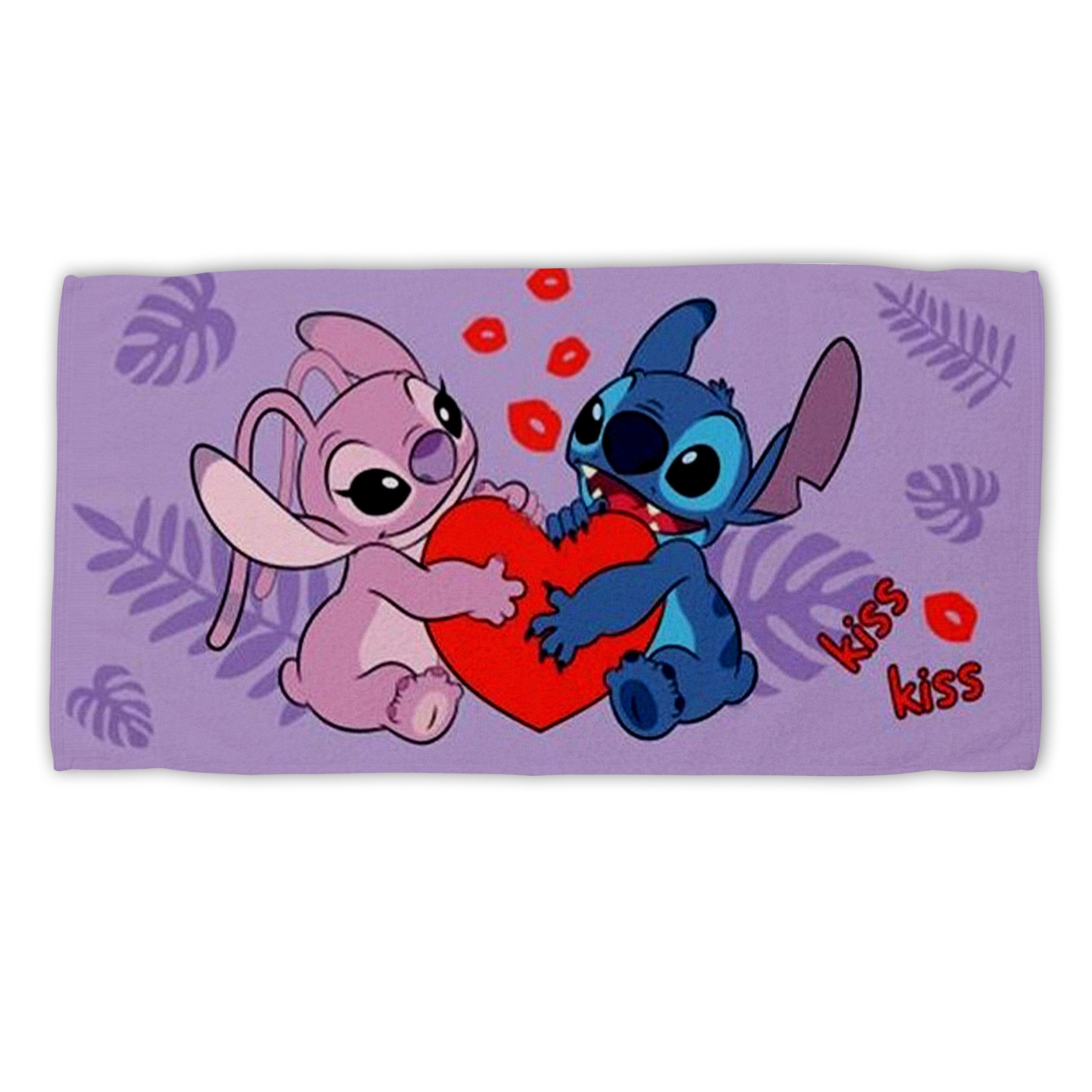 Jerry Fabrics Strandtuch Lilo & Stitch Badehandtuch 70x140 cm aus Baumwolle – saugfähig & weich, 100% Baumwolle