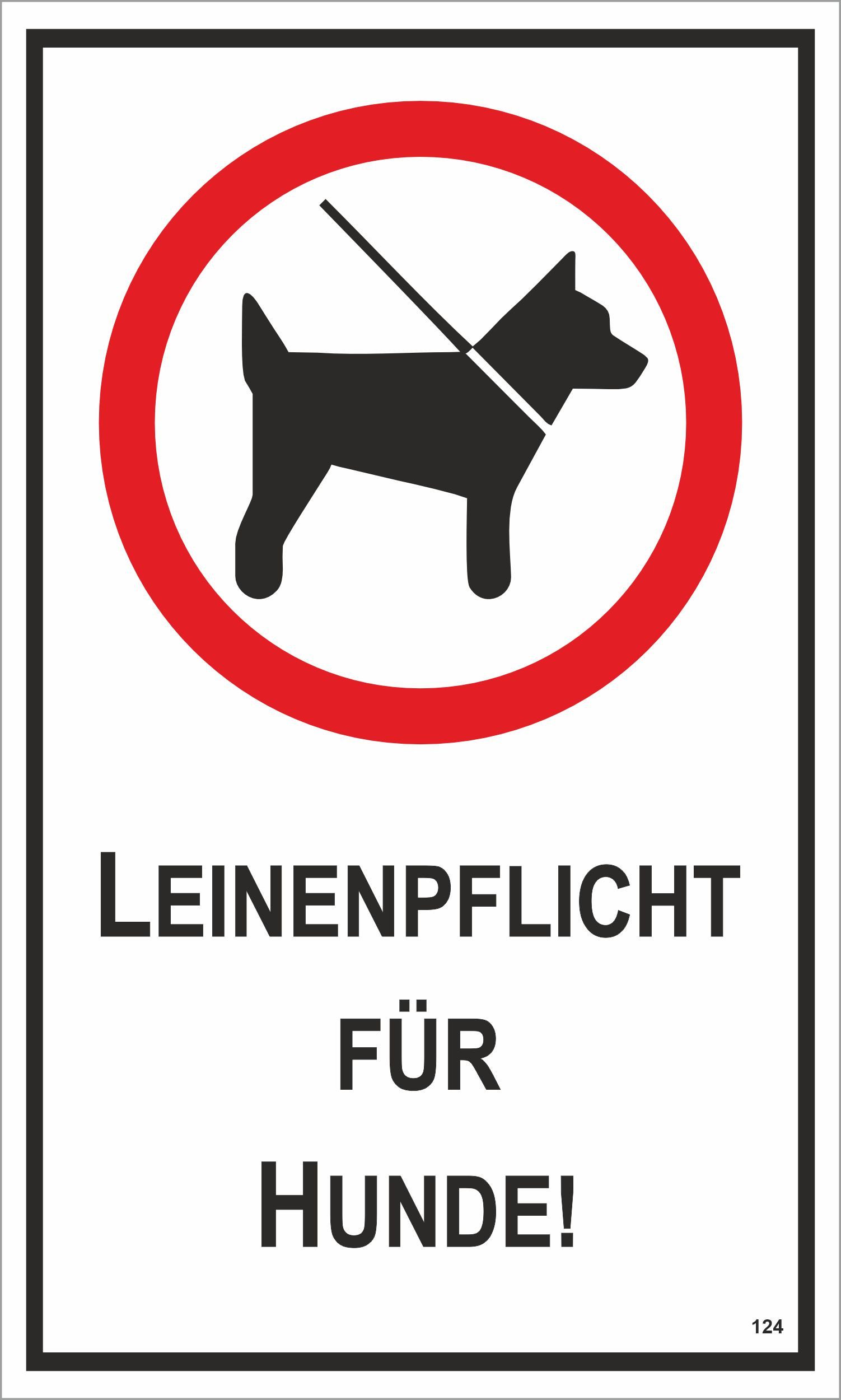 Hermann Schütz Hinweisschild Leinenpflicht für Hunde! 150x250 mm Kunststoff, (1 St)