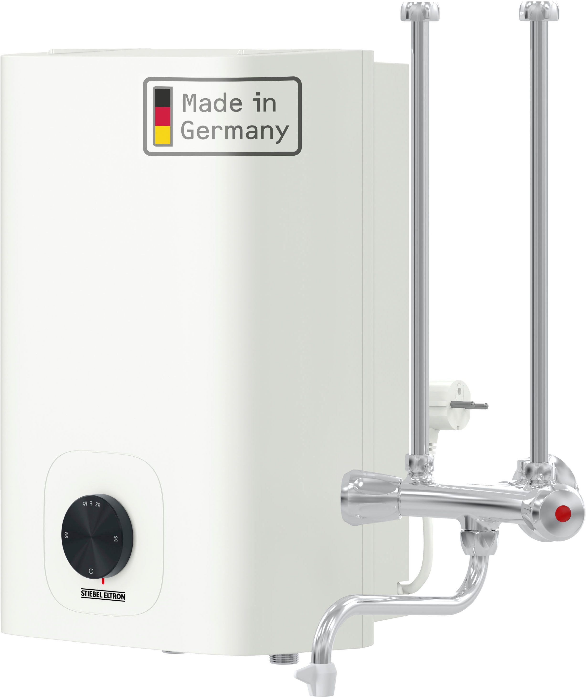 STIEBEL ELTRON Übertischspeicher OFP 5 Trend, (max. 85°C) (Set), 5 l, Niederdruck, mit Stecker, inkl. Zweigriff-Wandarmatur VL