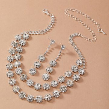 LAKKEC Schmuckset Damenschmuck Brautschmuck Sets Halsketten Ohrringe Temperament Perlen, Accessoires für Bräute2-tlg