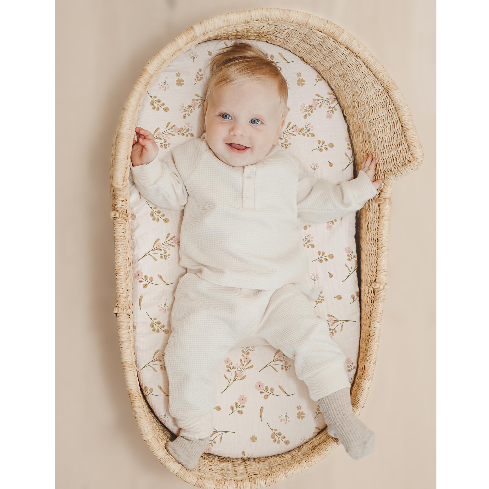 CLTYQ Spannbettlaken Baby-Spannbettlaken,2er-Pack dehnbare Stubenwagen-Bett günstig online kaufen