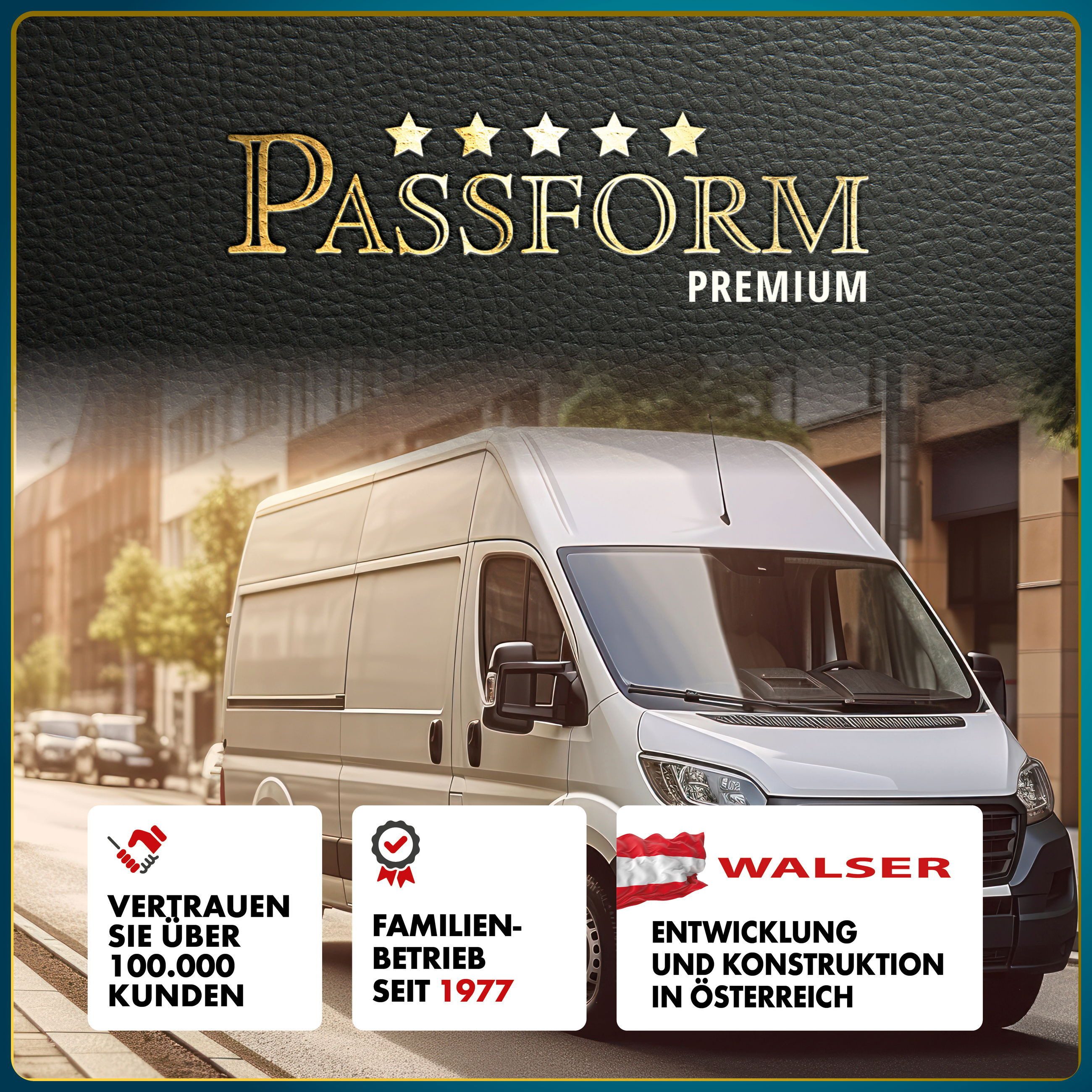 WALSER Autositzbezug Sitzbezug Passform Transporter, 2 Einzelsitzbezüge vorne, 2 Kopfstützenbezüge, 6-tlg.