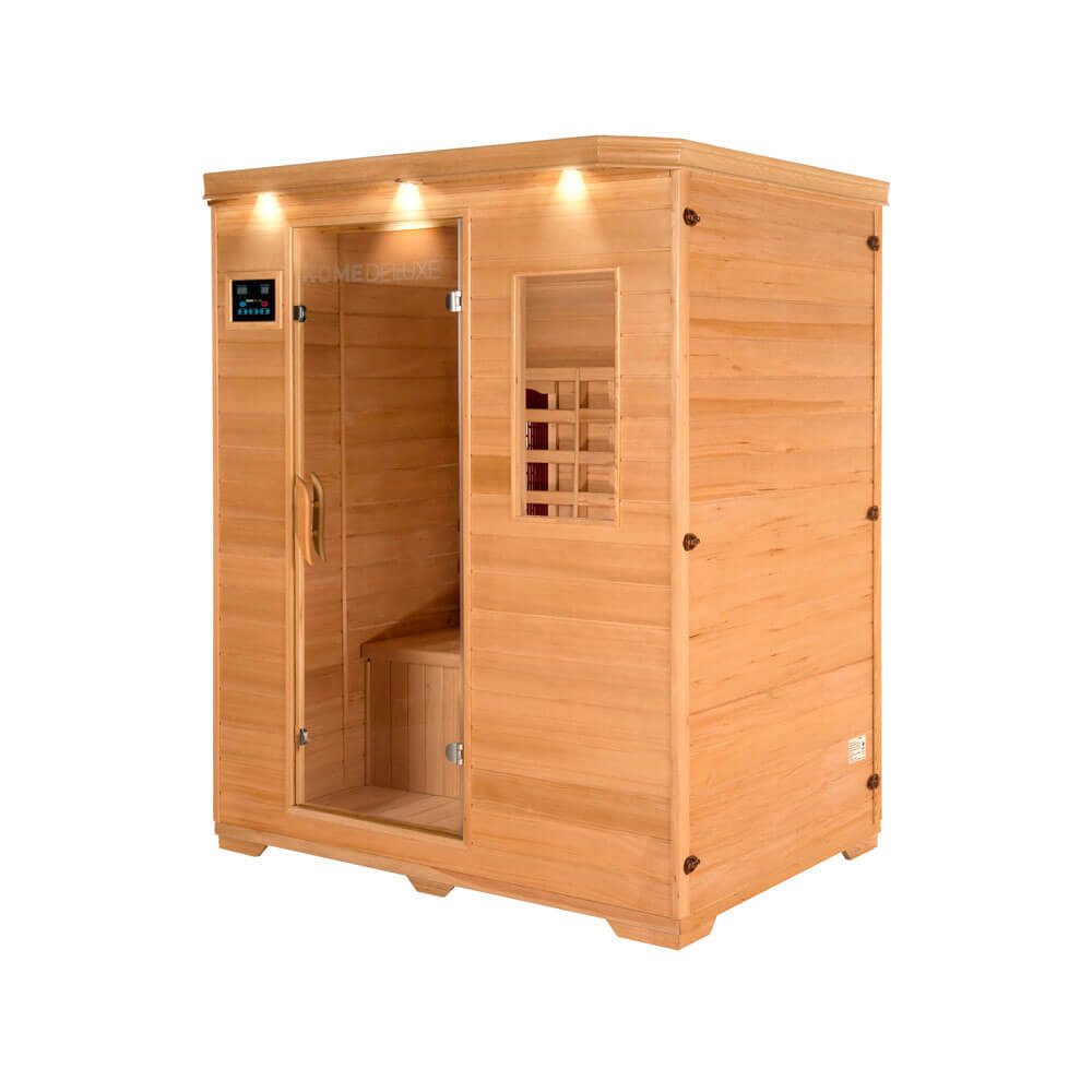 HOME DELUXE Infrarotkabine REDSUN L, BxTxH: 153 x 110 x 190 cm, 6 Keramikstrahler, für 3 Personen, Hemlocktanne, Infrarotsauna